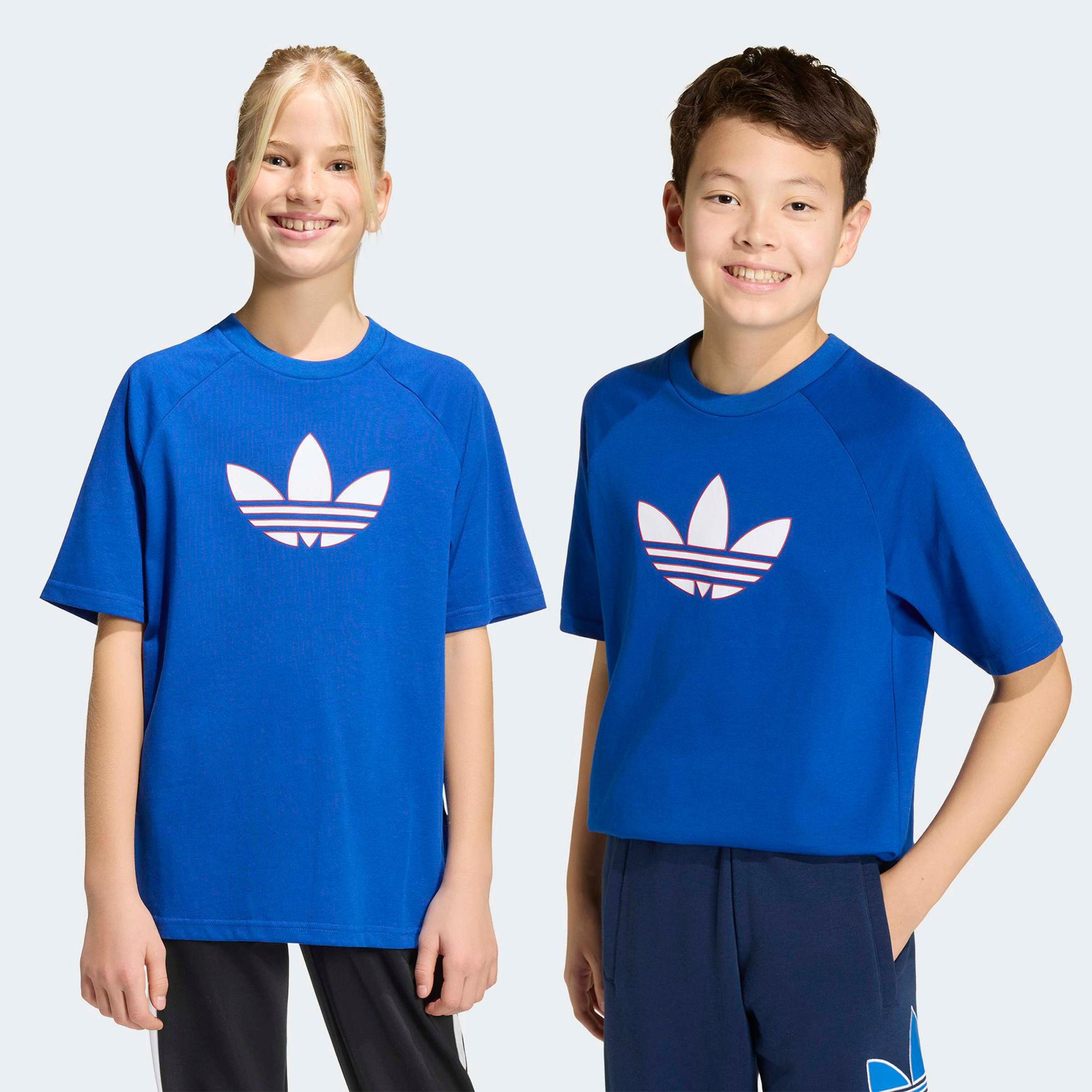adidas Graphic Trefoil Çocuk Mavi T-Shirt