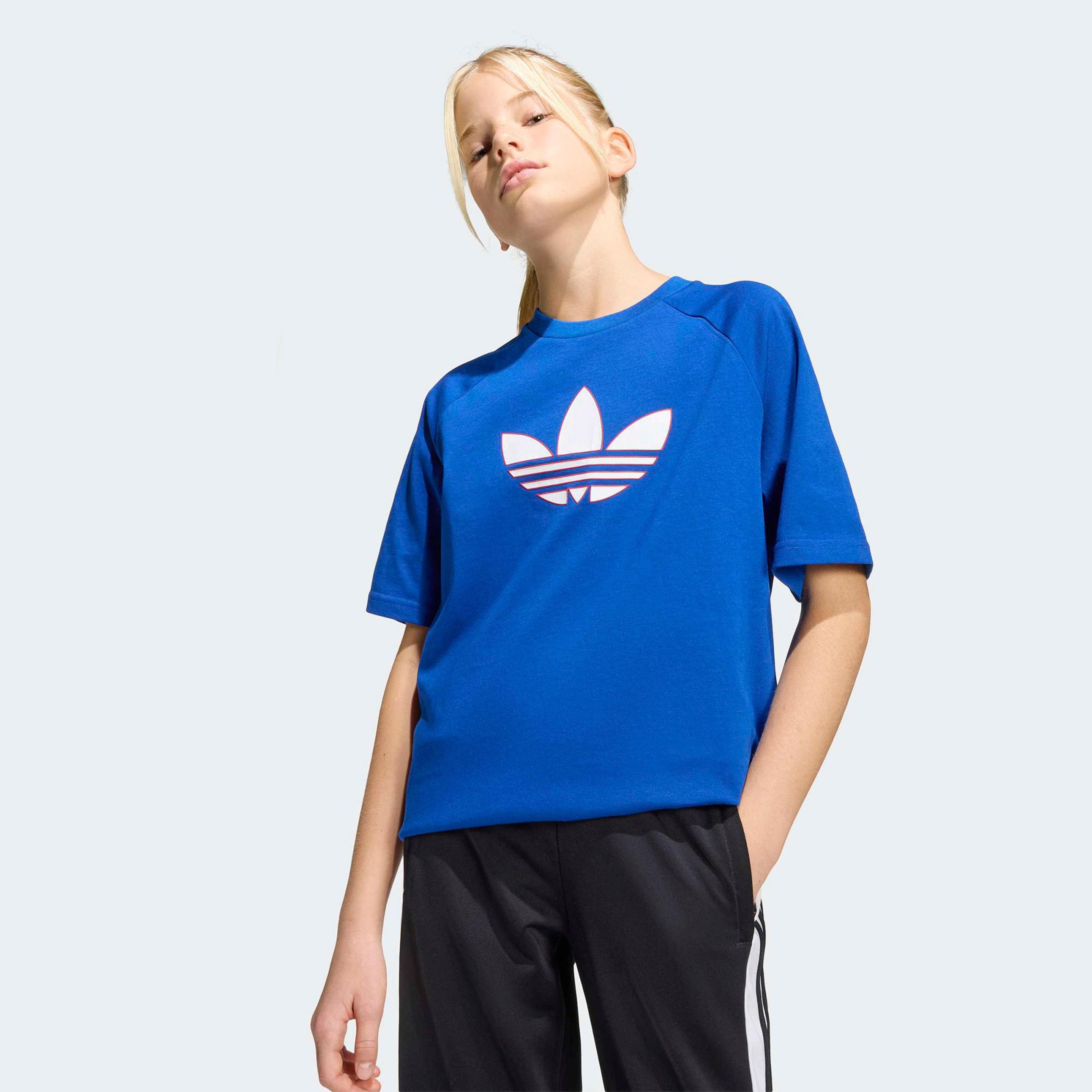adidas Graphic Trefoil Çocuk Mavi T-Shirt
