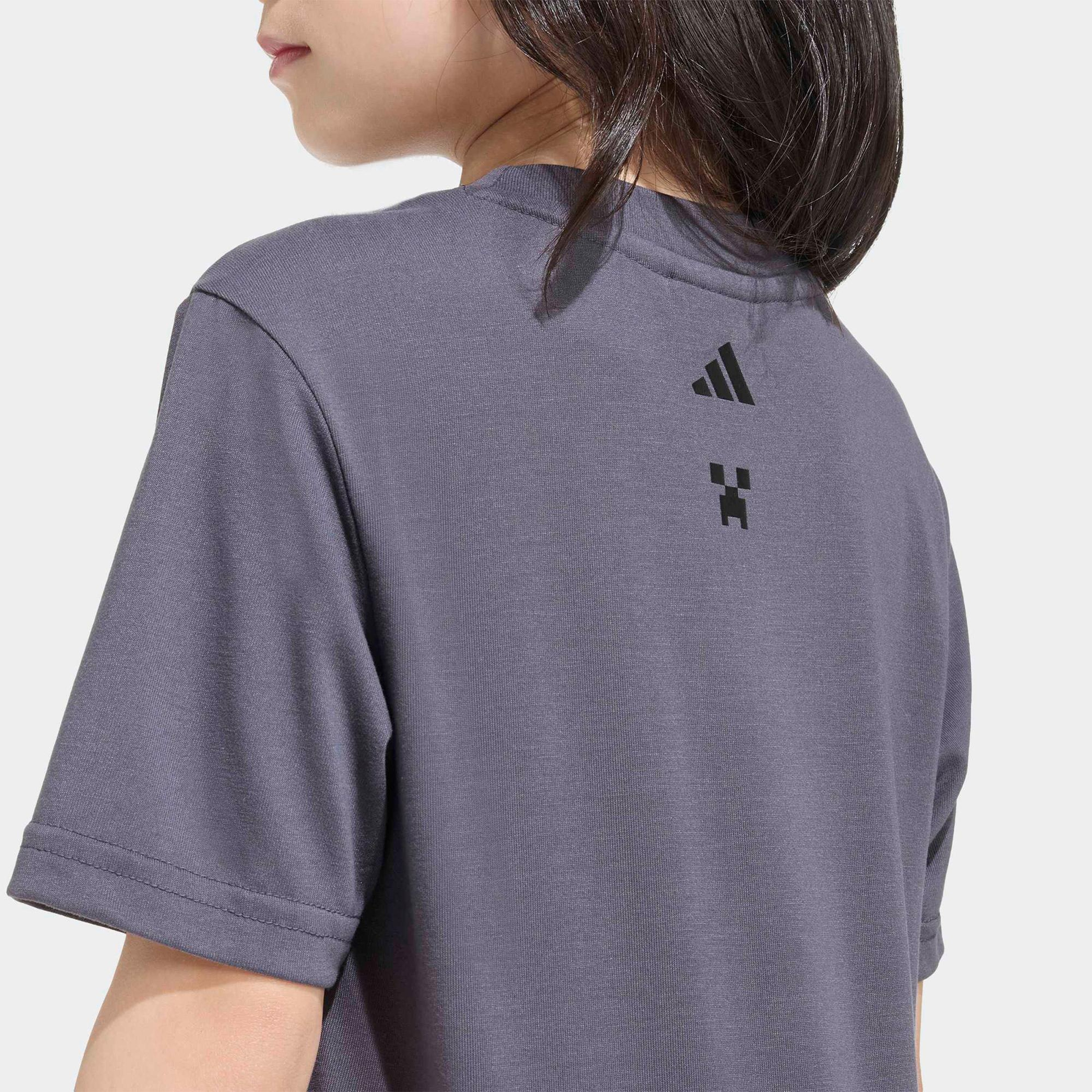 adidas Minecraft Training Çocuk Gri T-Shirt
