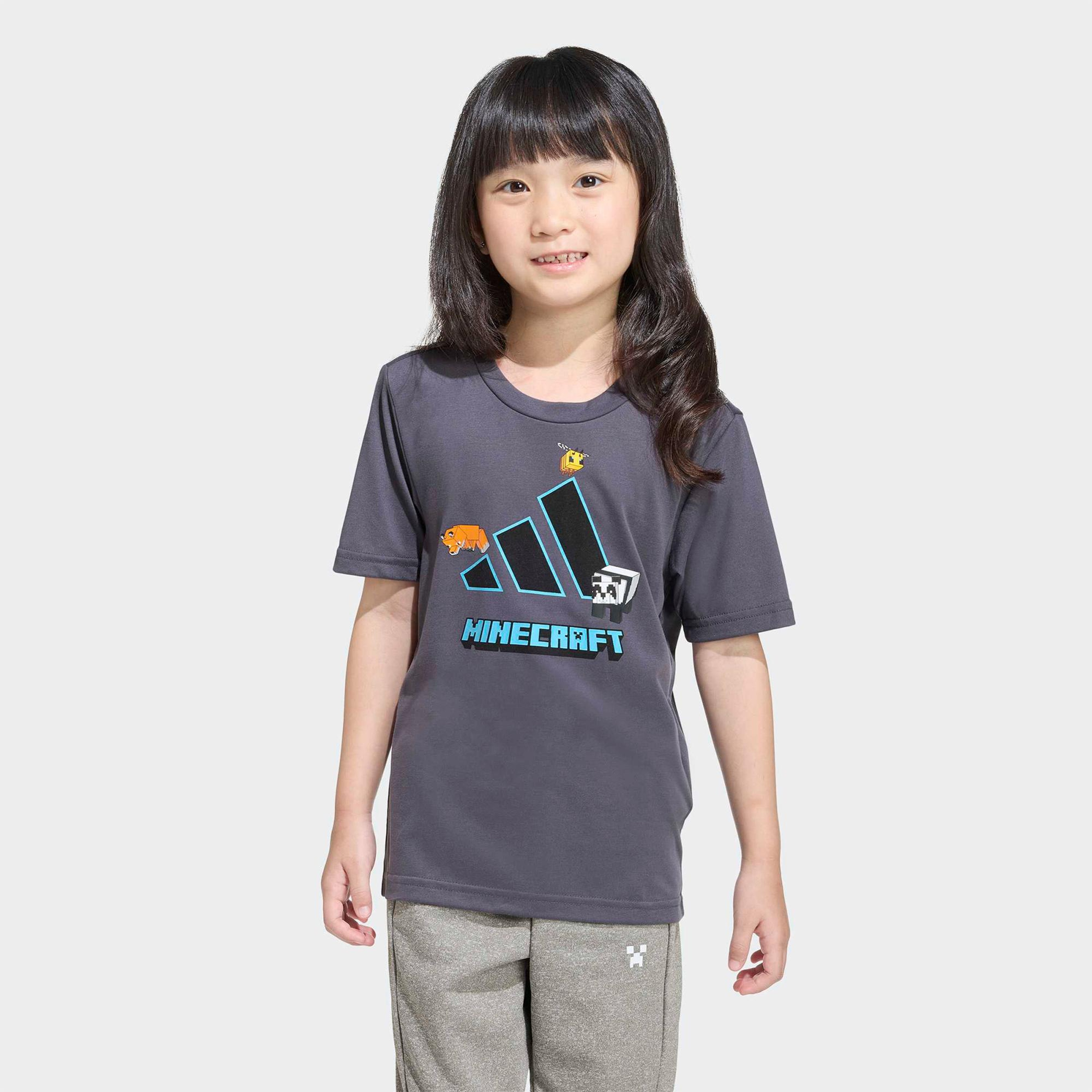 adidas Minecraft Training Çocuk Gri T-Shirt
