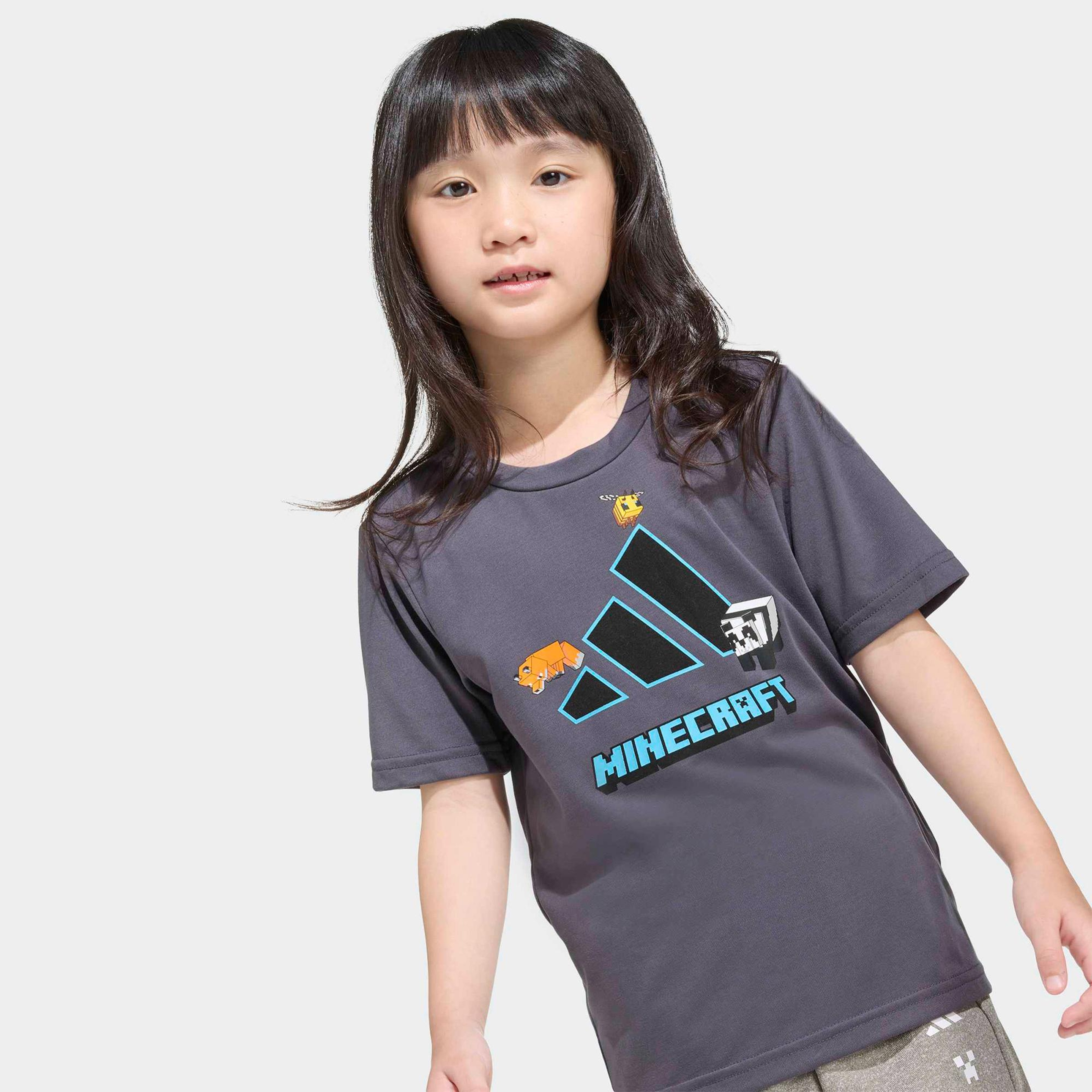 adidas Minecraft Training Çocuk Gri T-Shirt
