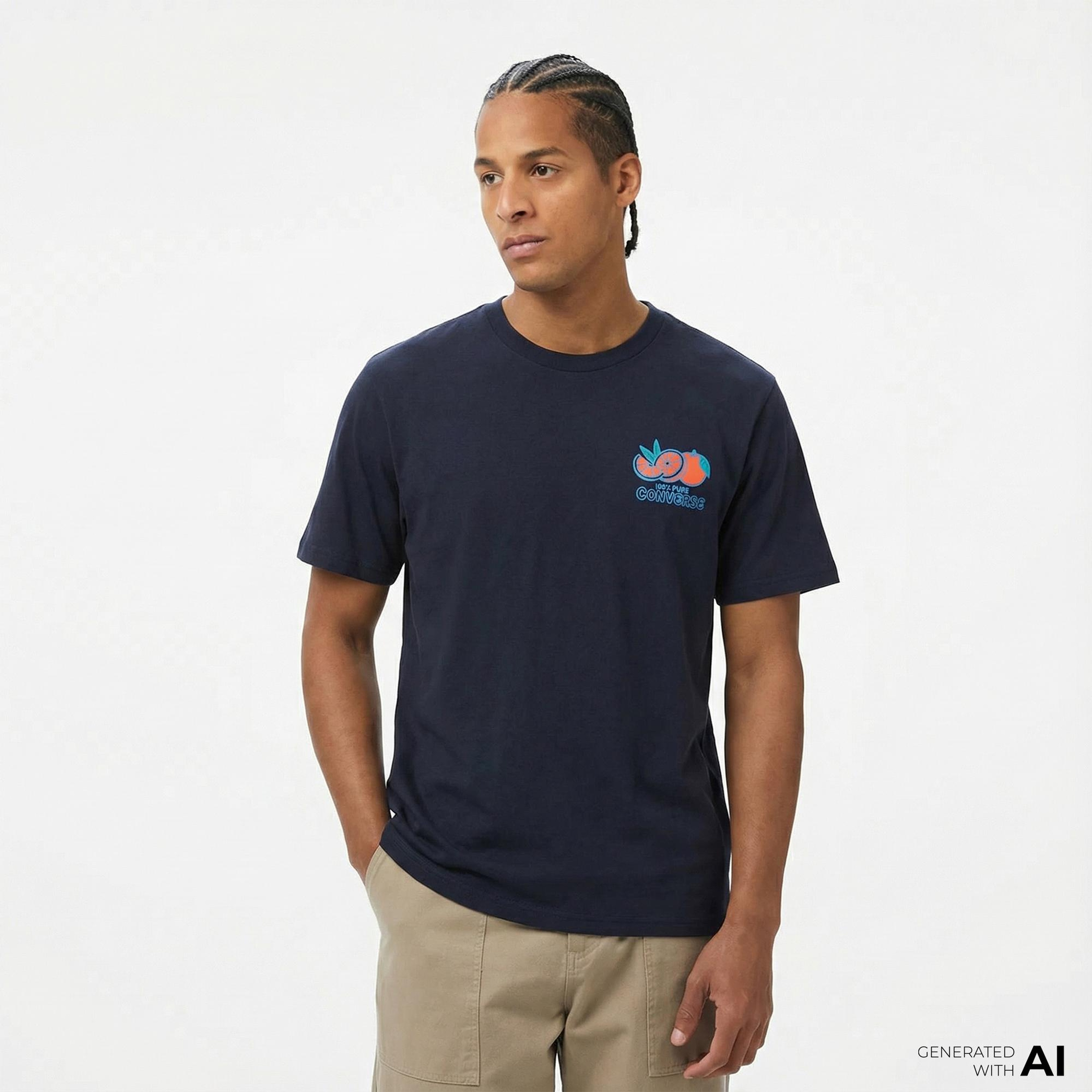 Converse Erkek Baskılı Lacivert T-Shirt