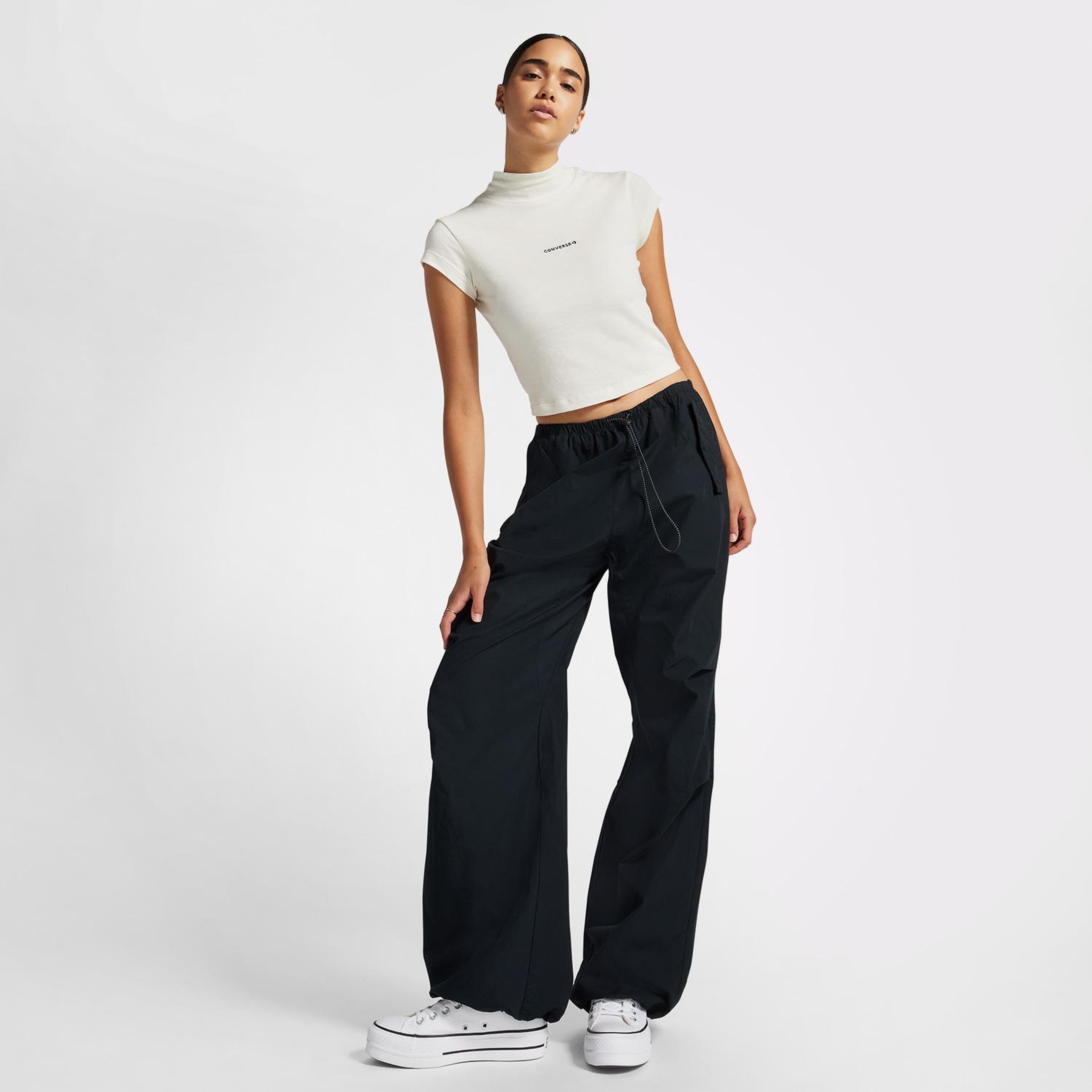 Converse Wordmark Kadın Krem Top T-Shirt