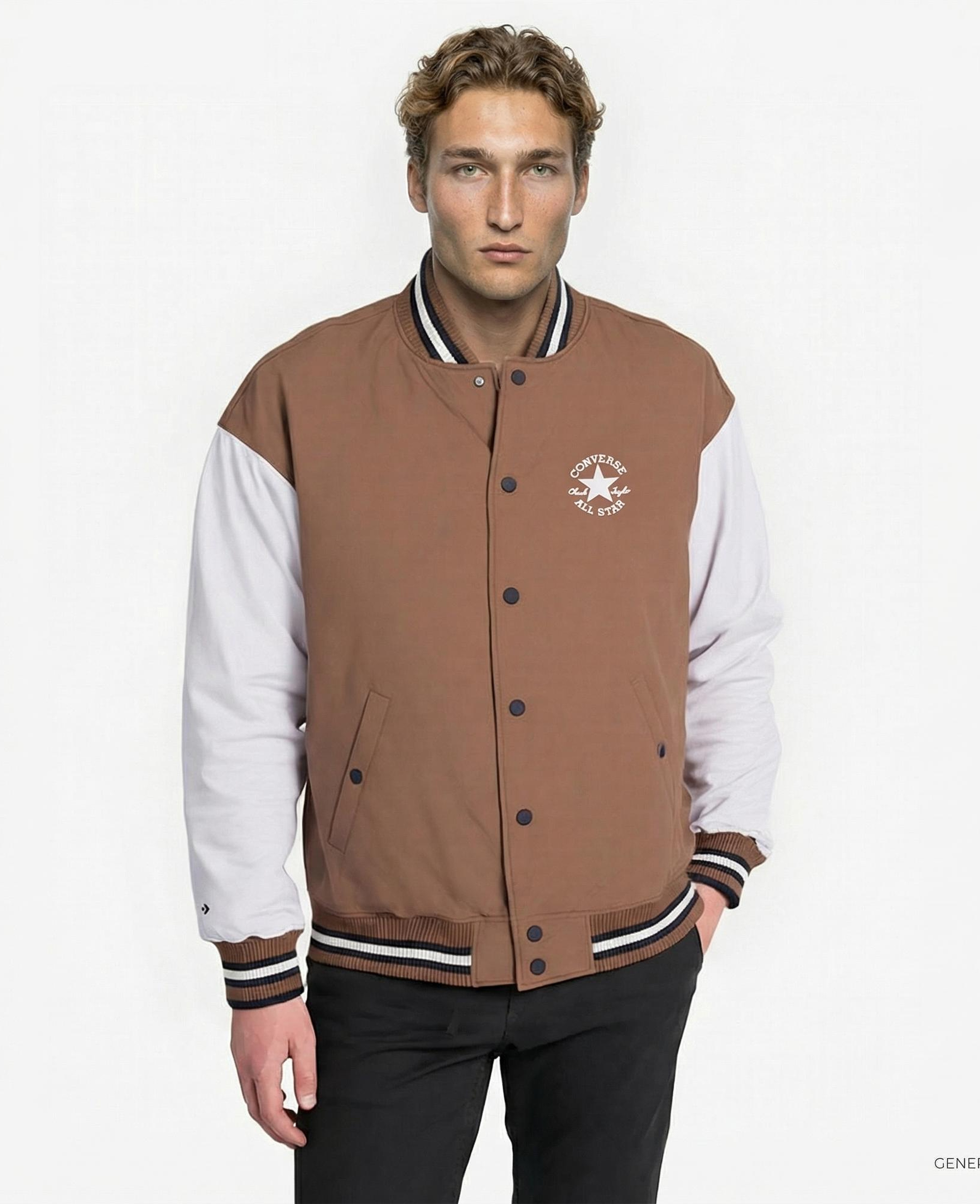 Converse Varsity Graphic Bomber Erkek Kahverengi Ceket