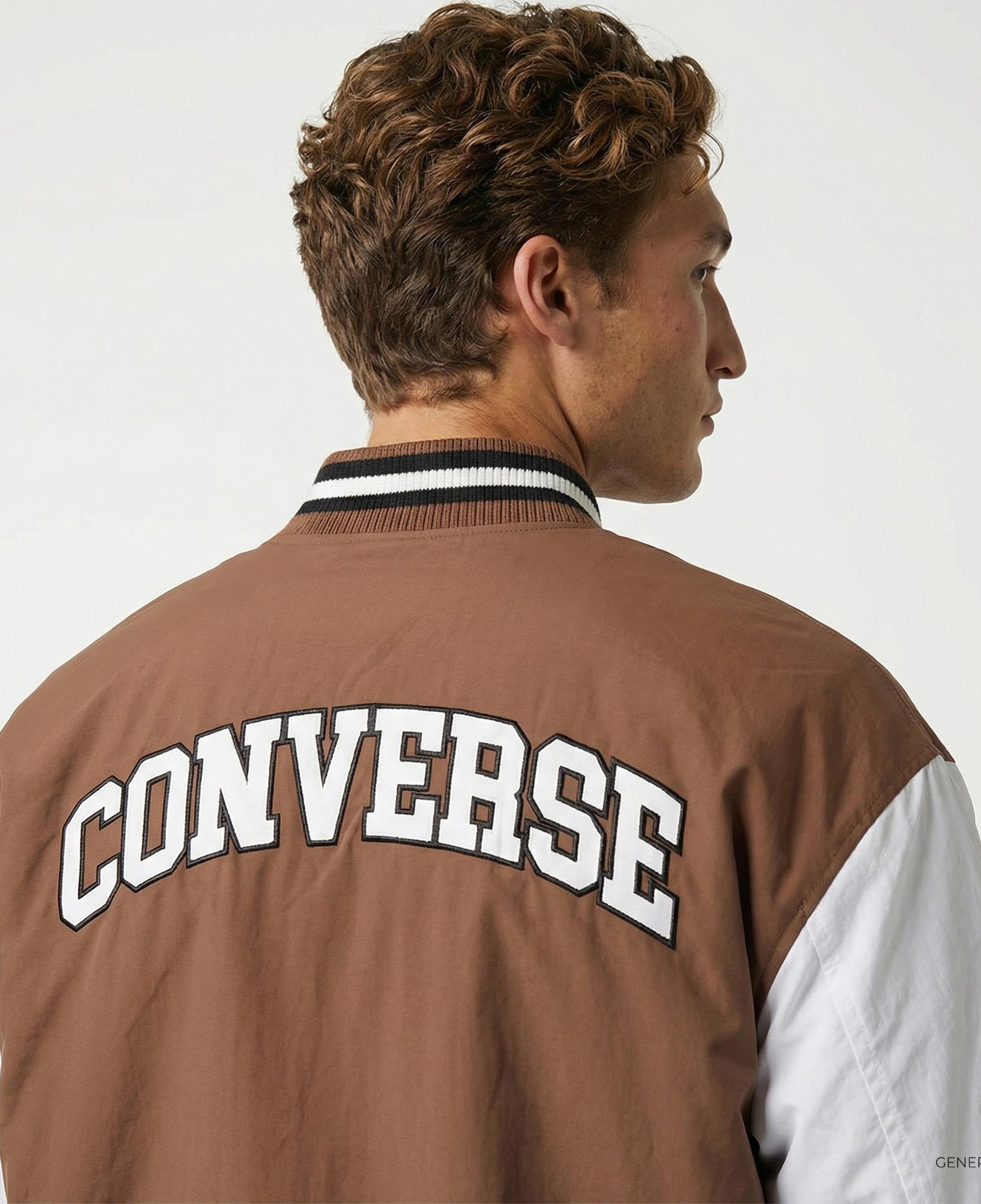 Converse Varsity Graphic Bomber Erkek Kahverengi Ceket