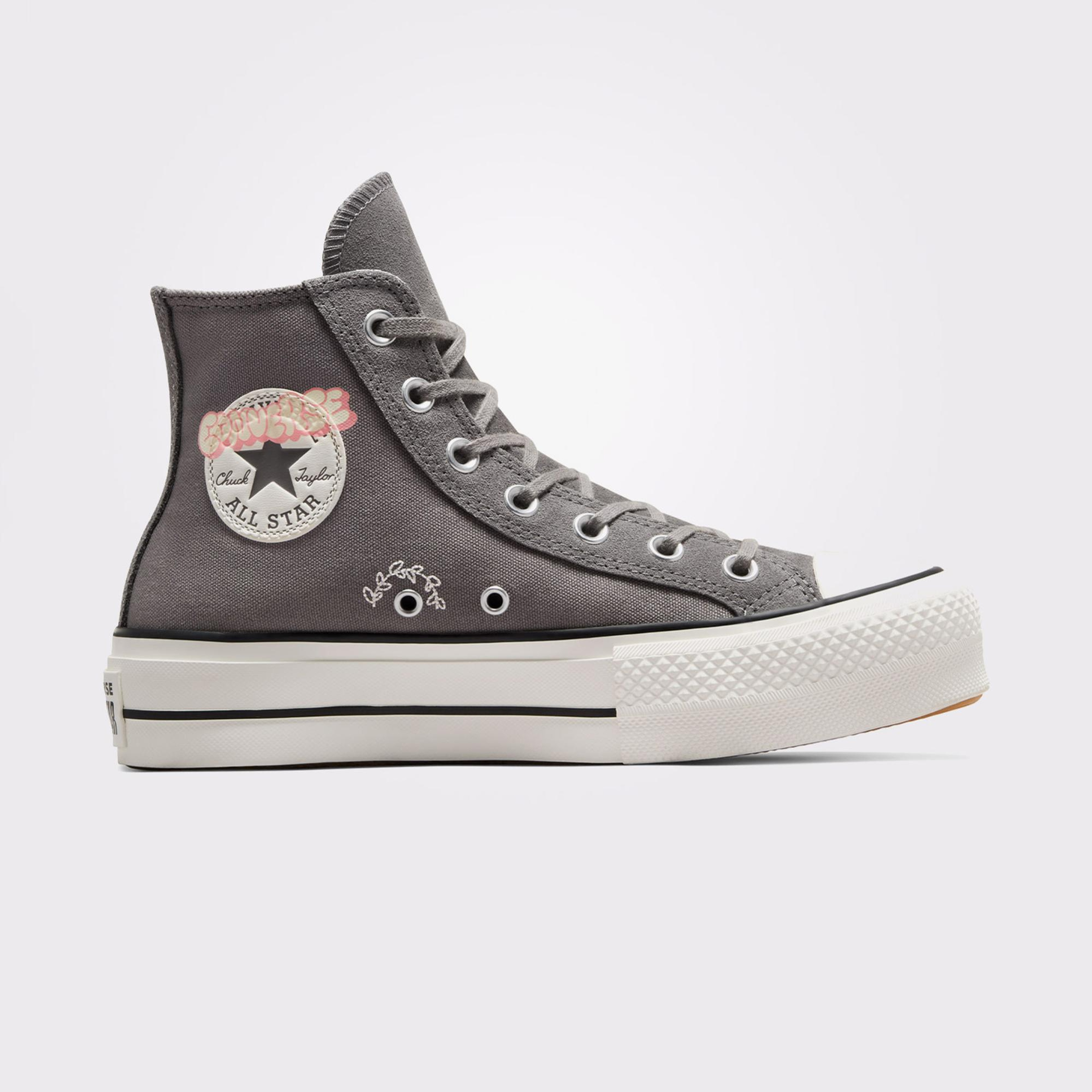 Converse Chuck Taylor All Star Lift Scribble Kadın Gri Sneaker