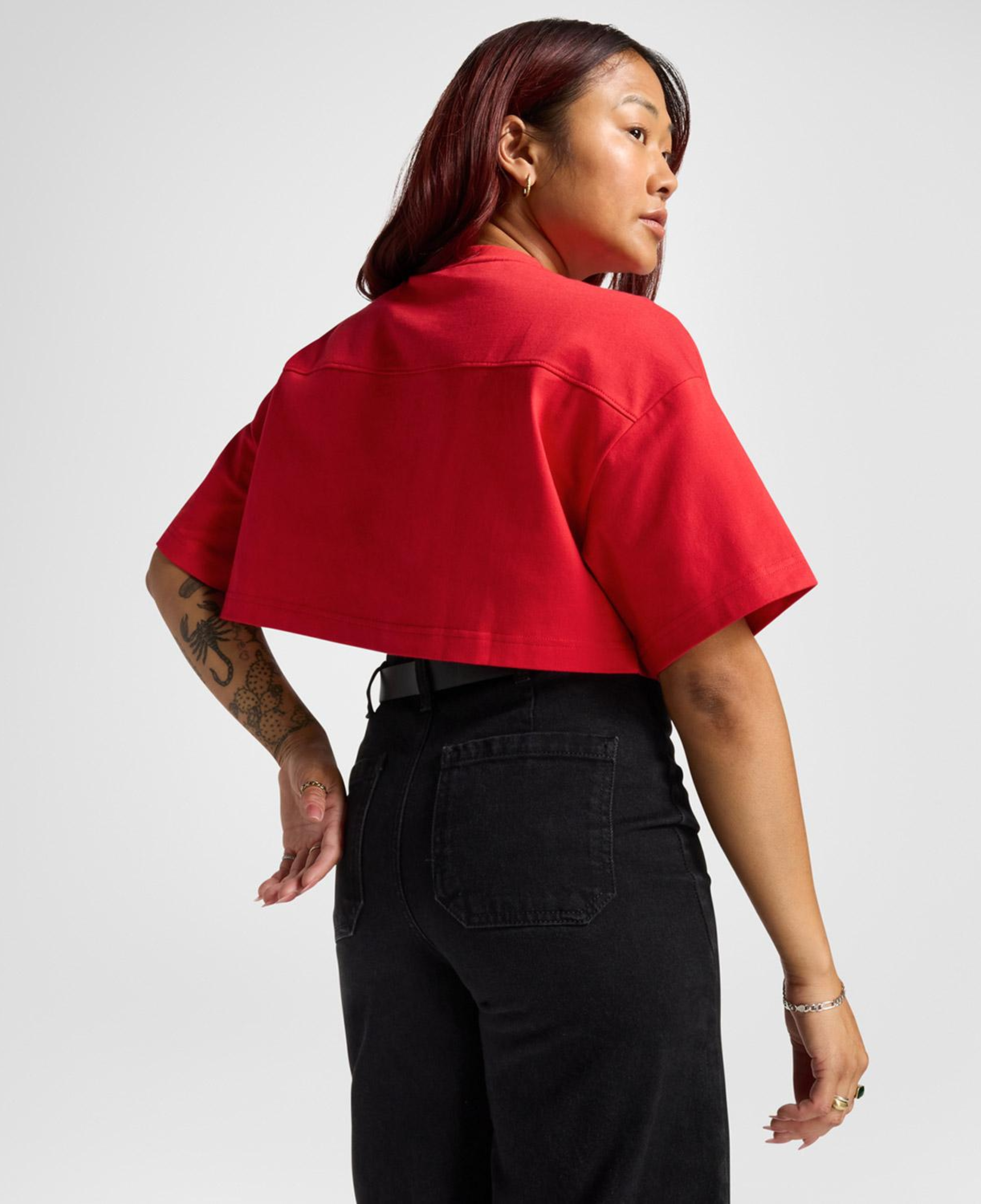 Converse Sporty Cropped Kadın Kırmızı T-Shirt