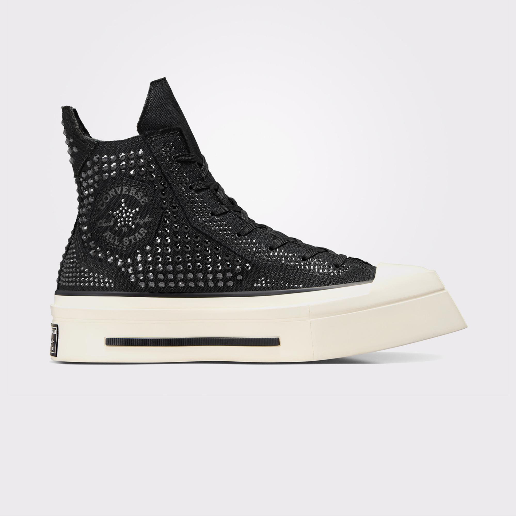 Converse Swarovski X Chuck 70 De Luxe Squared Unisex Siyah Platform Sneaker