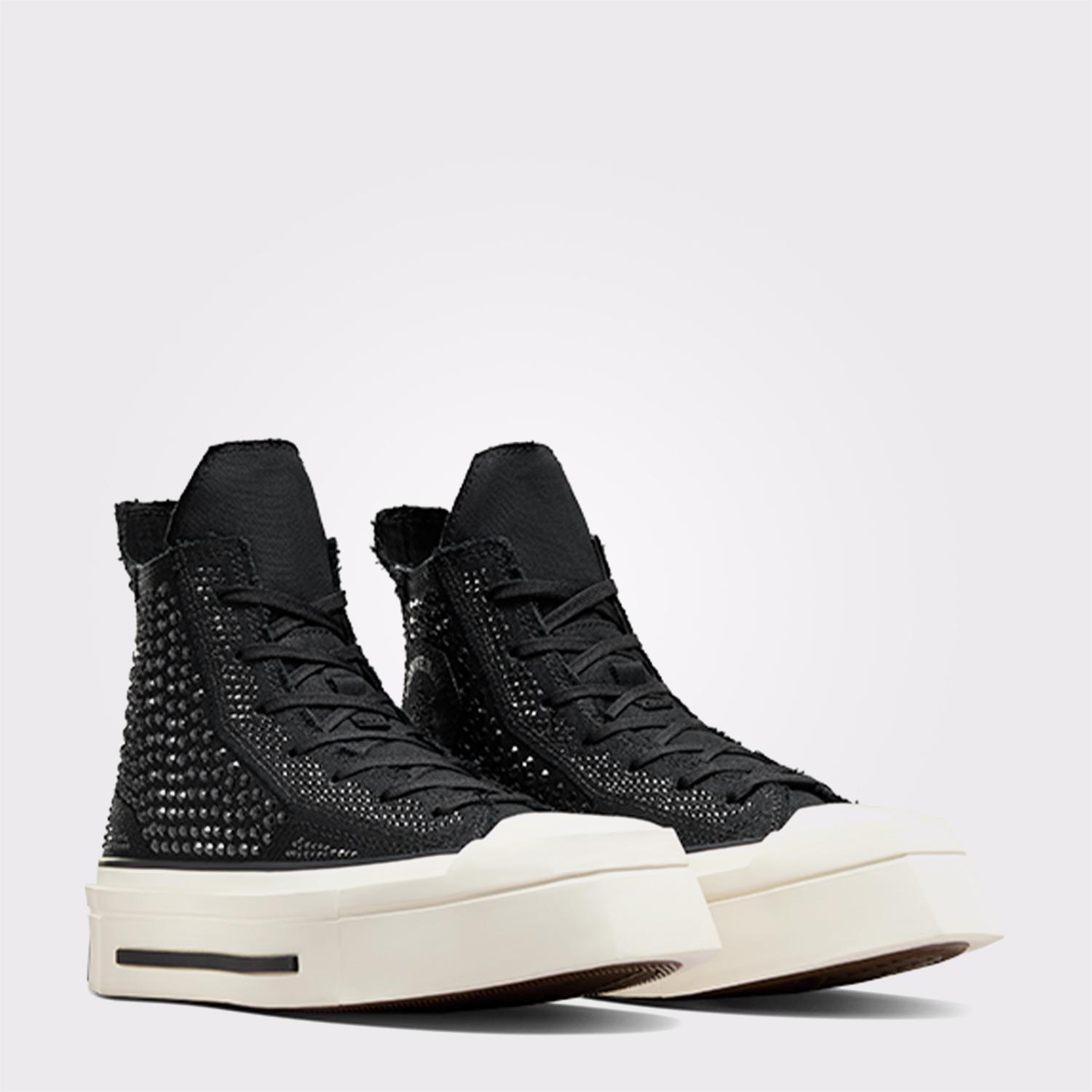 Converse Swarovski X Chuck 70 De Luxe Squared Unisex Siyah Platform Sneaker