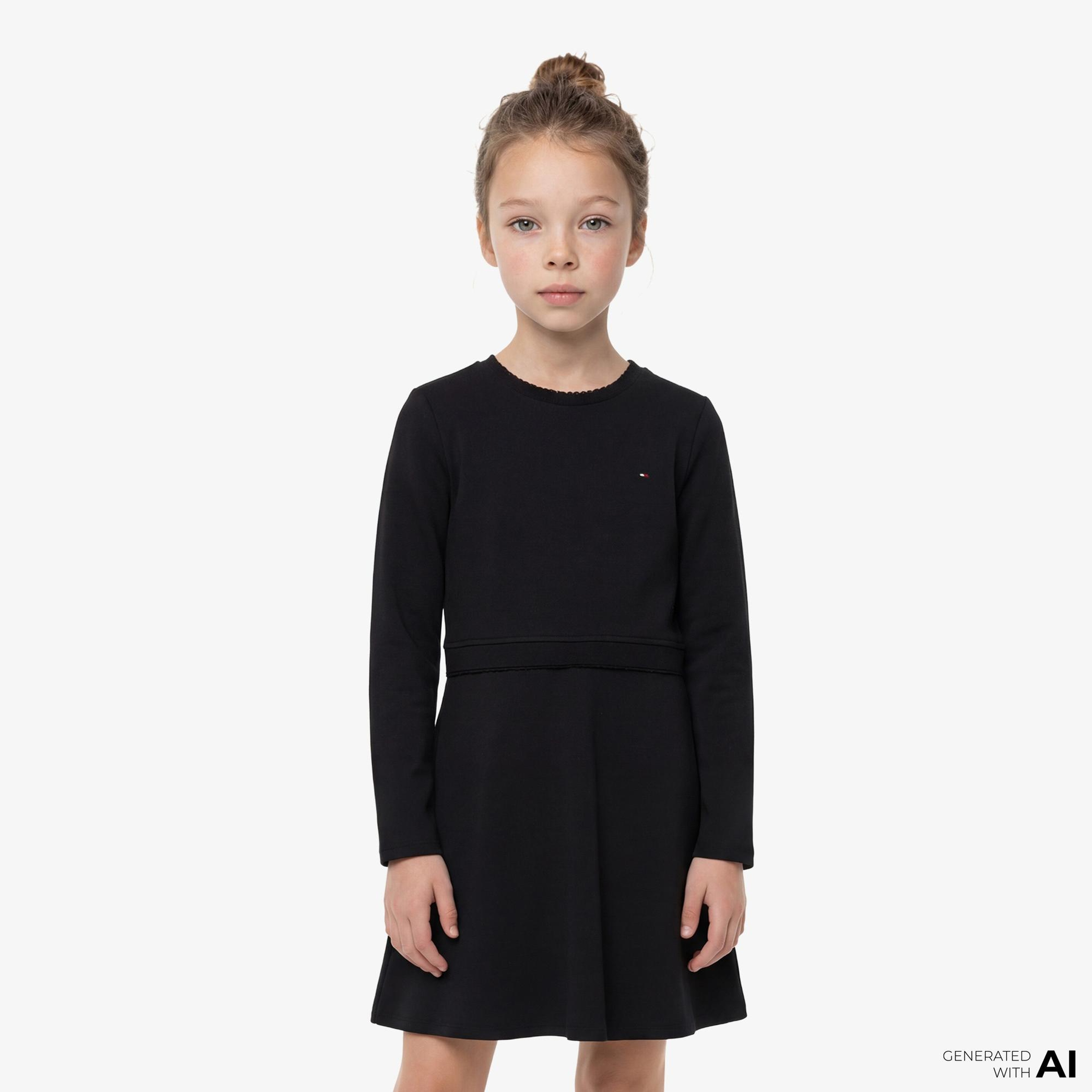 Tommy Hilfiger Essentials Çocuk Siyah Elbise