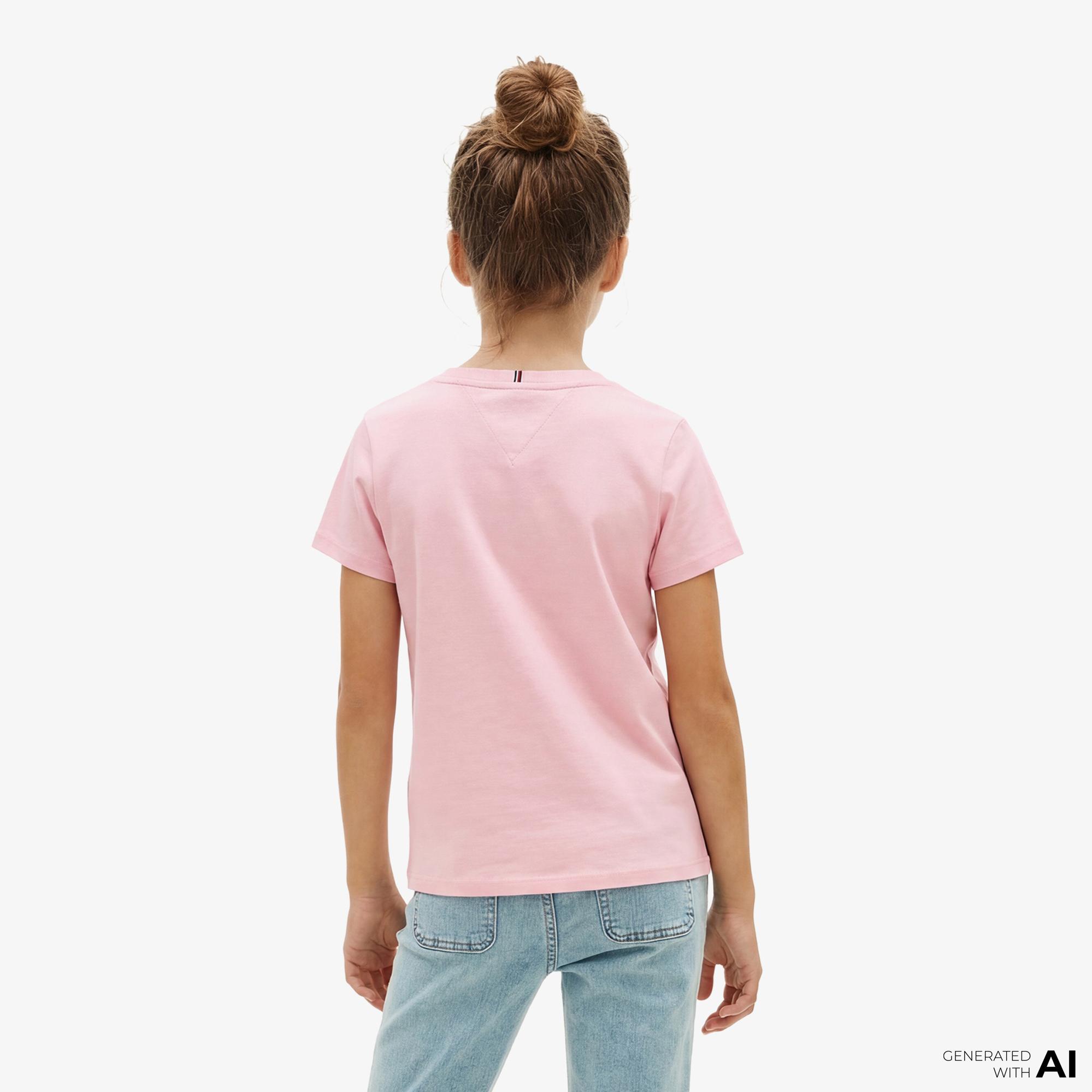 Tommy Hilfiger Flower Çocuk Pembe T-Shirt