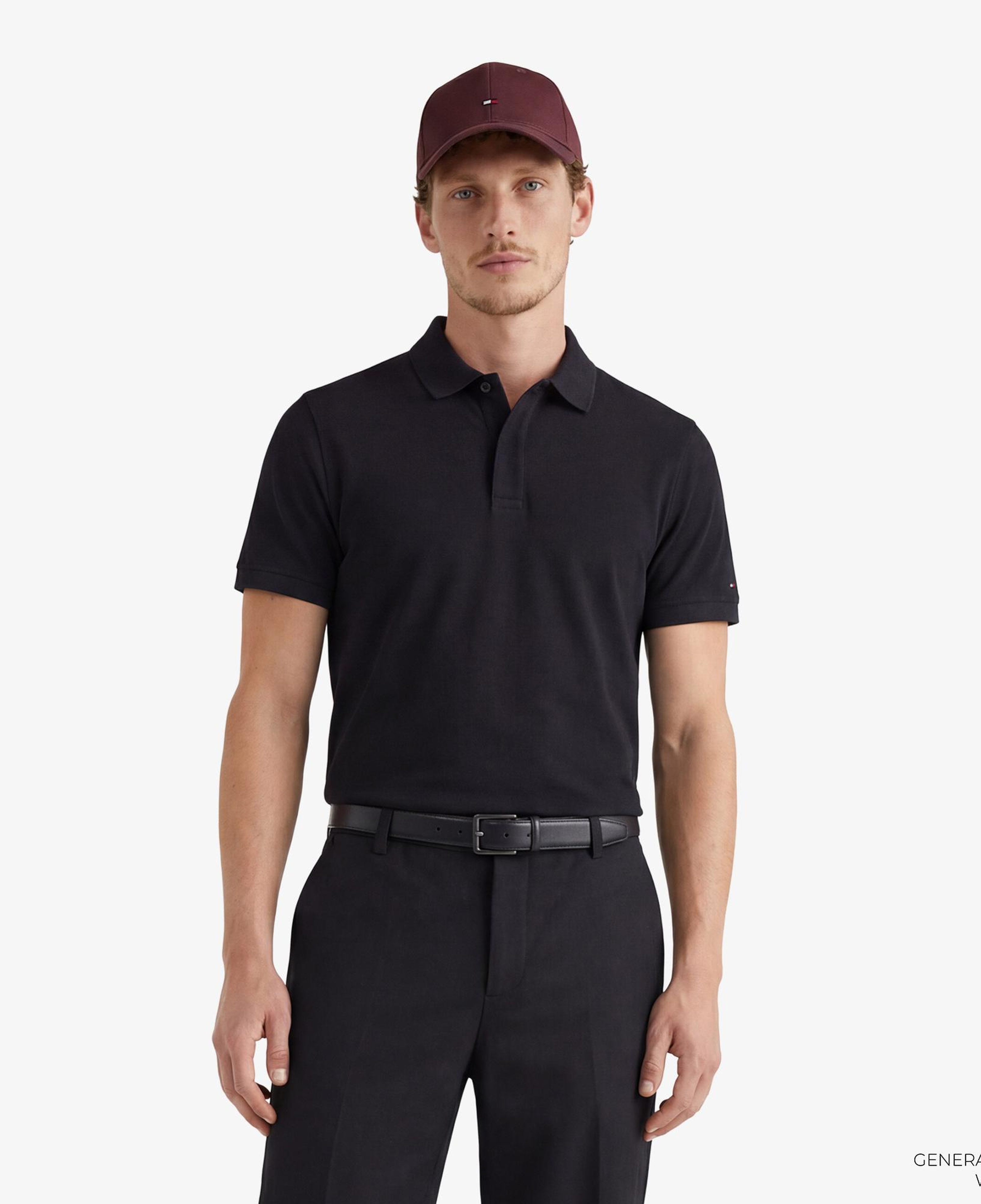 Tommy Hilfiger Elevated Essentials Erkek Siyah Polo Yaka T-Shirt