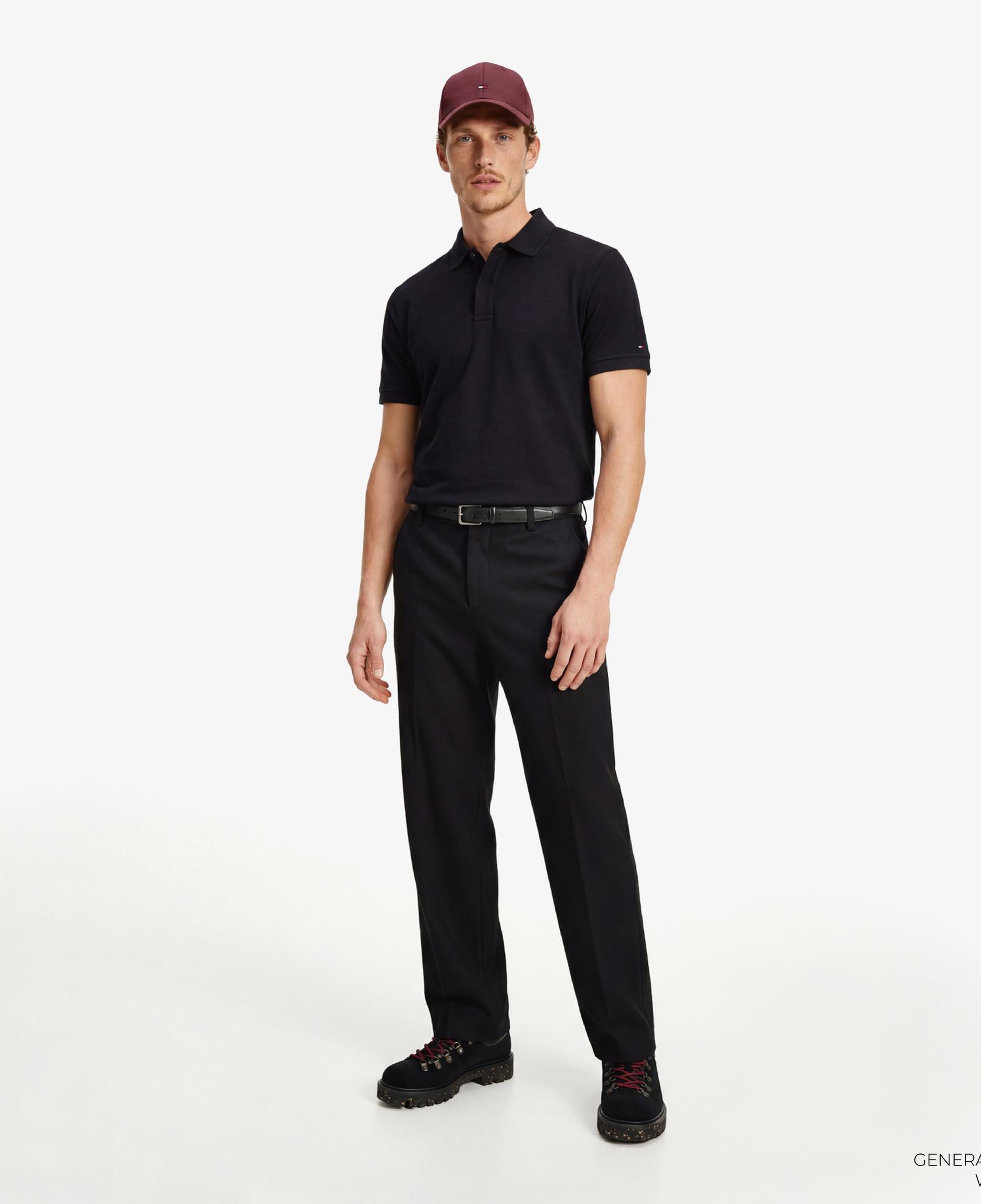 Tommy Hilfiger Elevated Essentials Erkek Siyah Polo Yaka T-Shirt