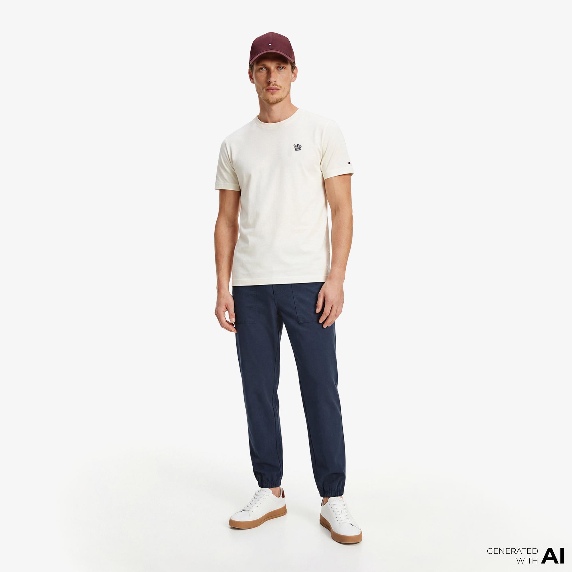 Tommy Hilfiger Moto Pack Erkek Krem Rengi T-Shirt