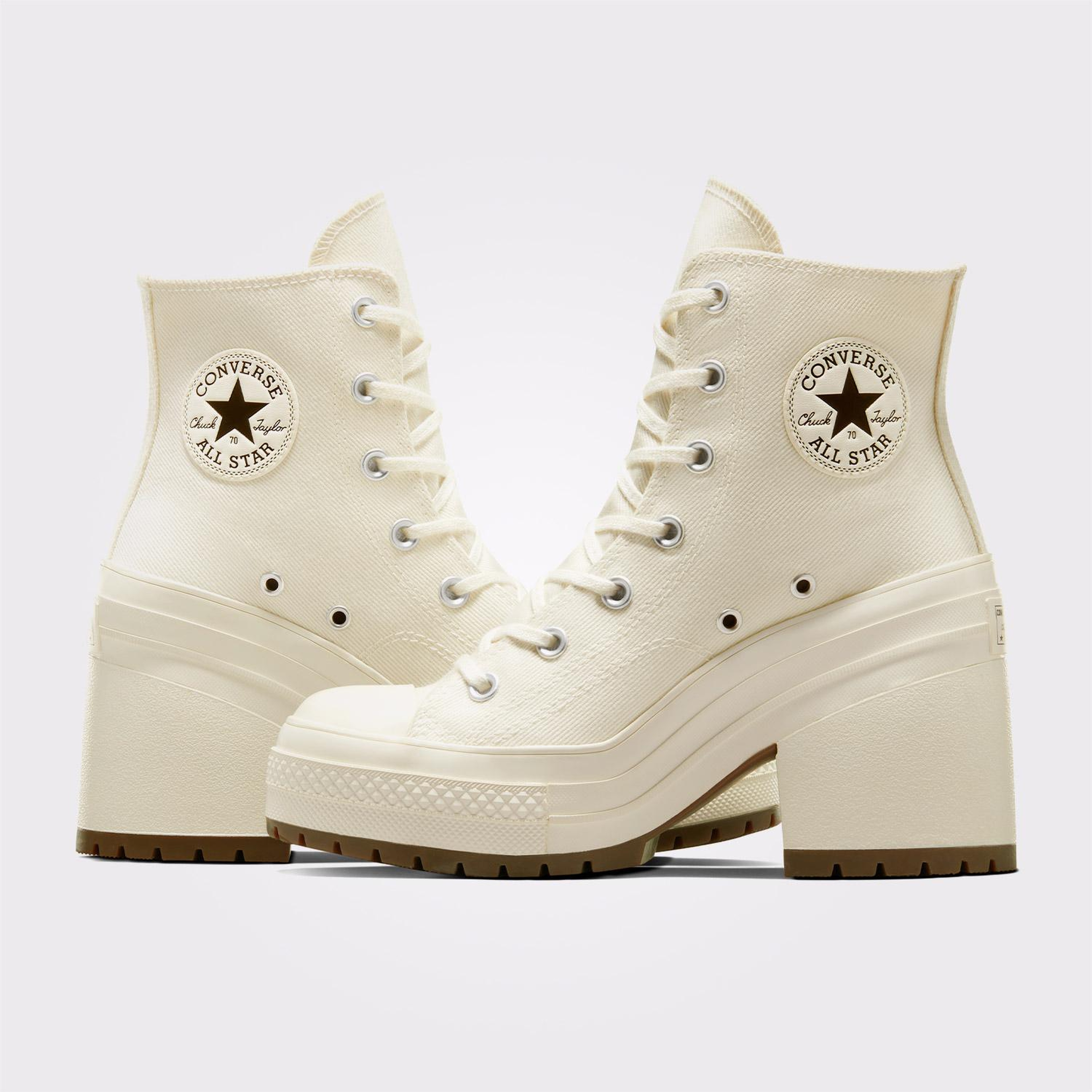 Converse Chuck 70 De Luxe Heel Unisex Krem Platform Sneaker