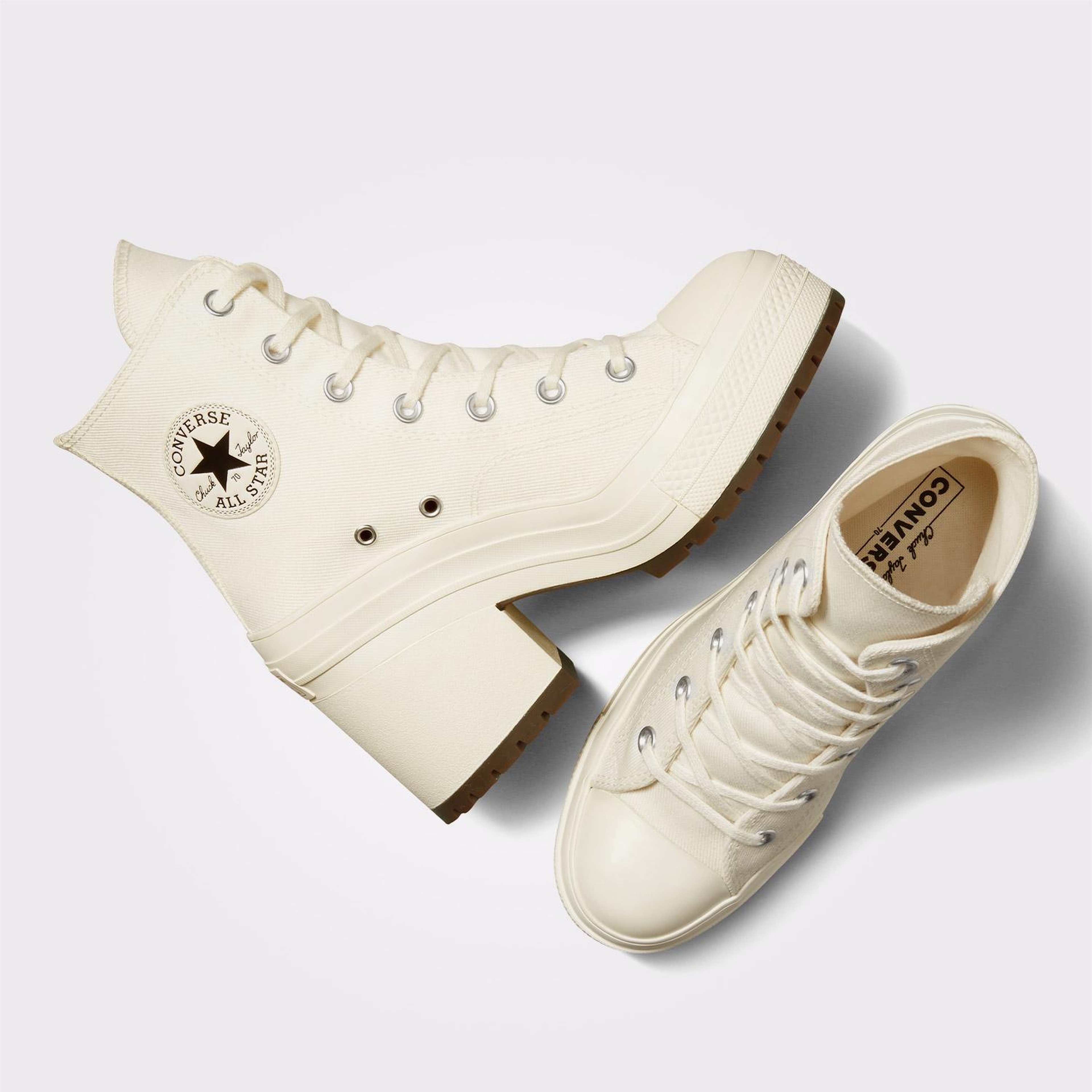 Converse Chuck 70 De Luxe Heel Unisex Krem Platform Sneaker