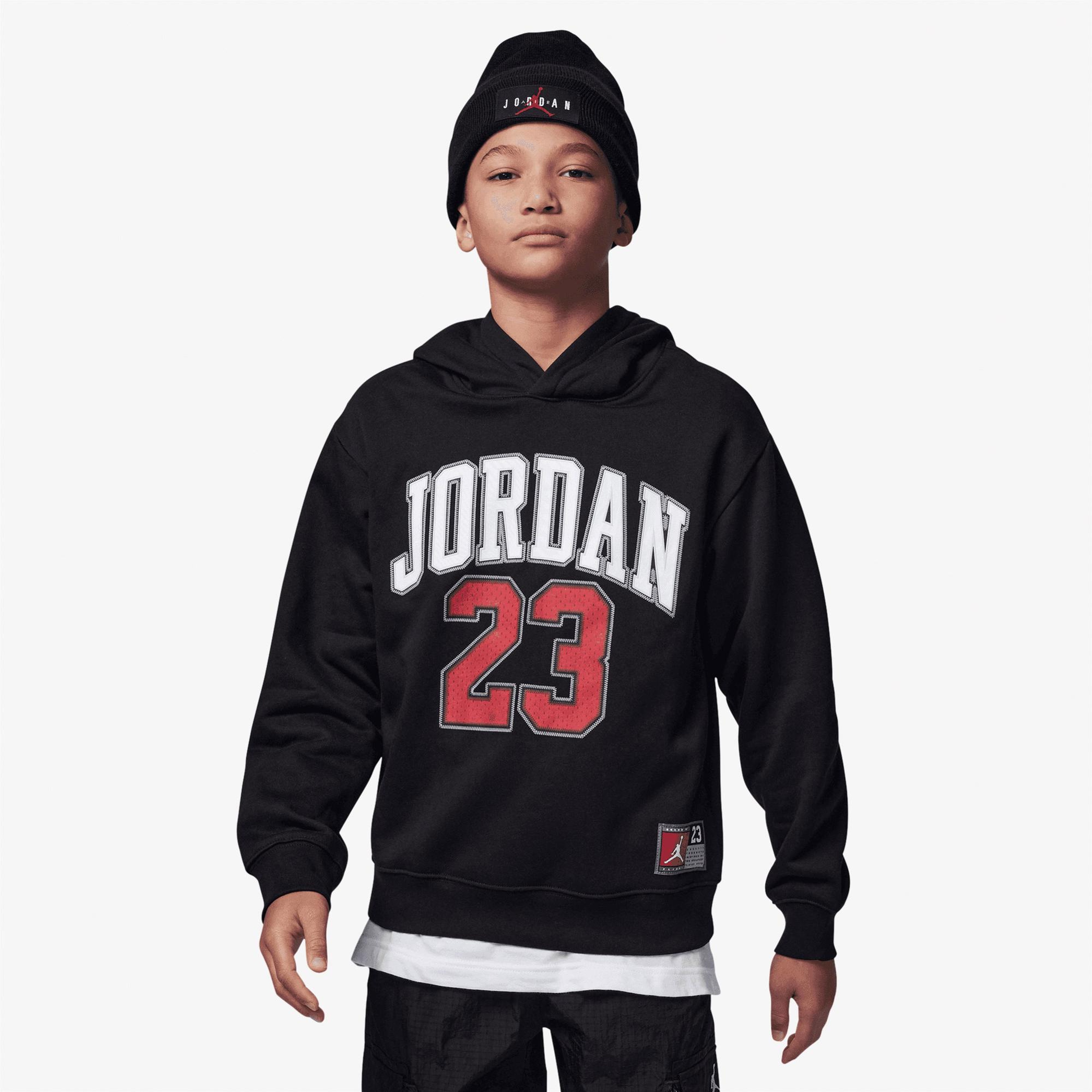 Jordan Fleece Pullover Çocuk Siyah Kapüşonlu Sweatshirt