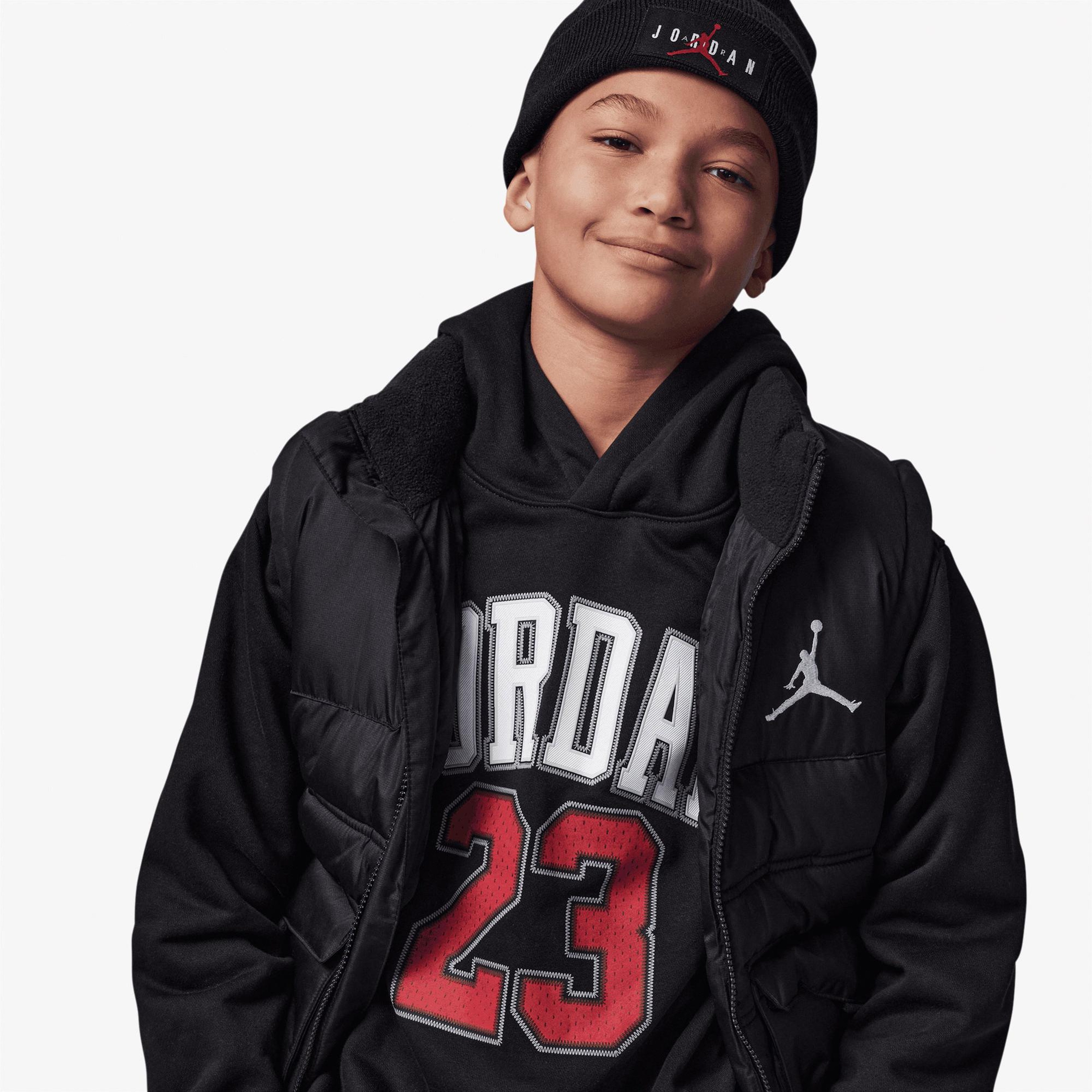 Jordan Fleece Pullover Çocuk Siyah Kapüşonlu Sweatshirt