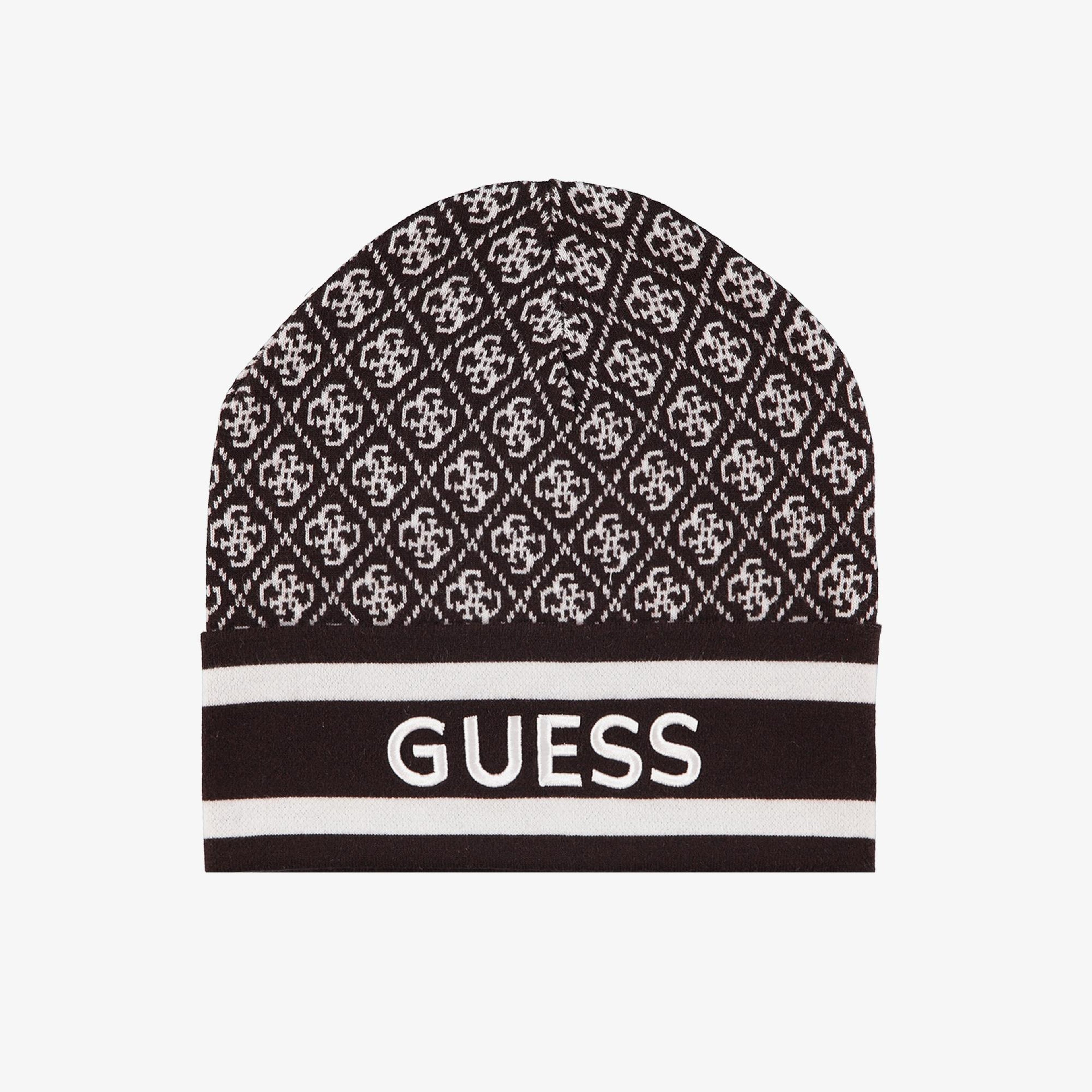 Guess Sevyn 4G Logo Yün Karışımlı Kadın Kahverengi Bere