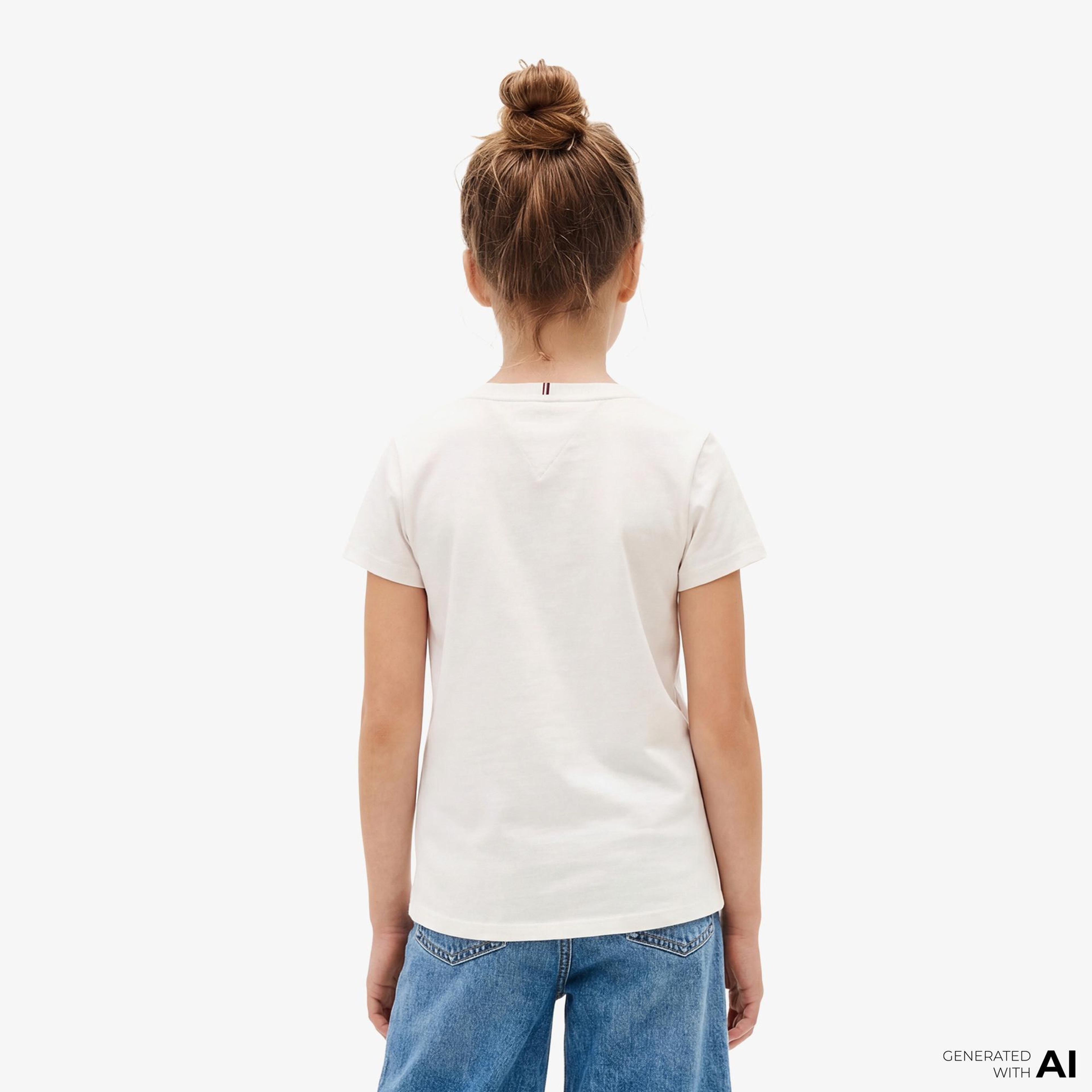 Tommy Hilfiger Flower Çocuk Beyaz T-Shirt