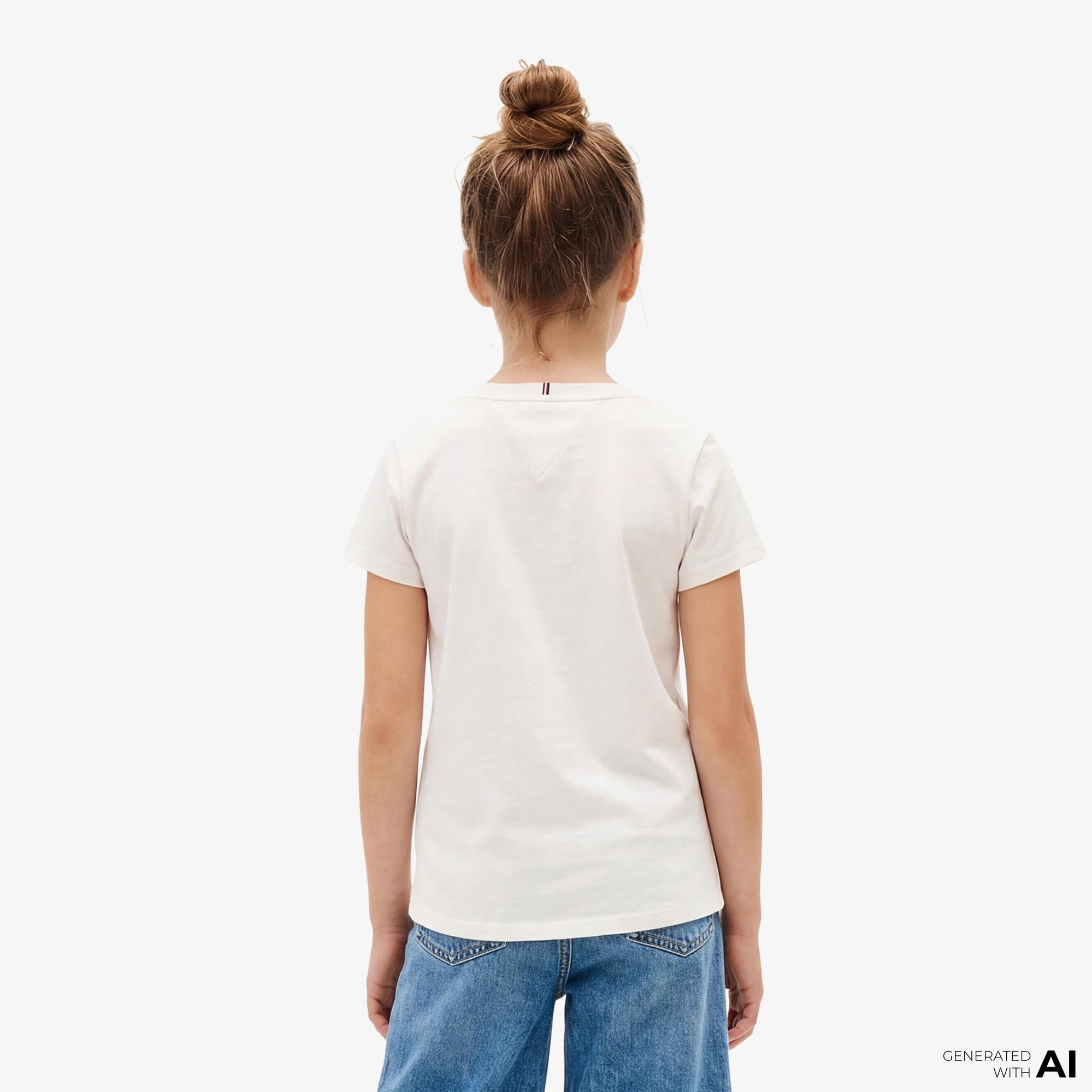 Tommy Hilfiger Flower Çocuk Beyaz T-Shirt