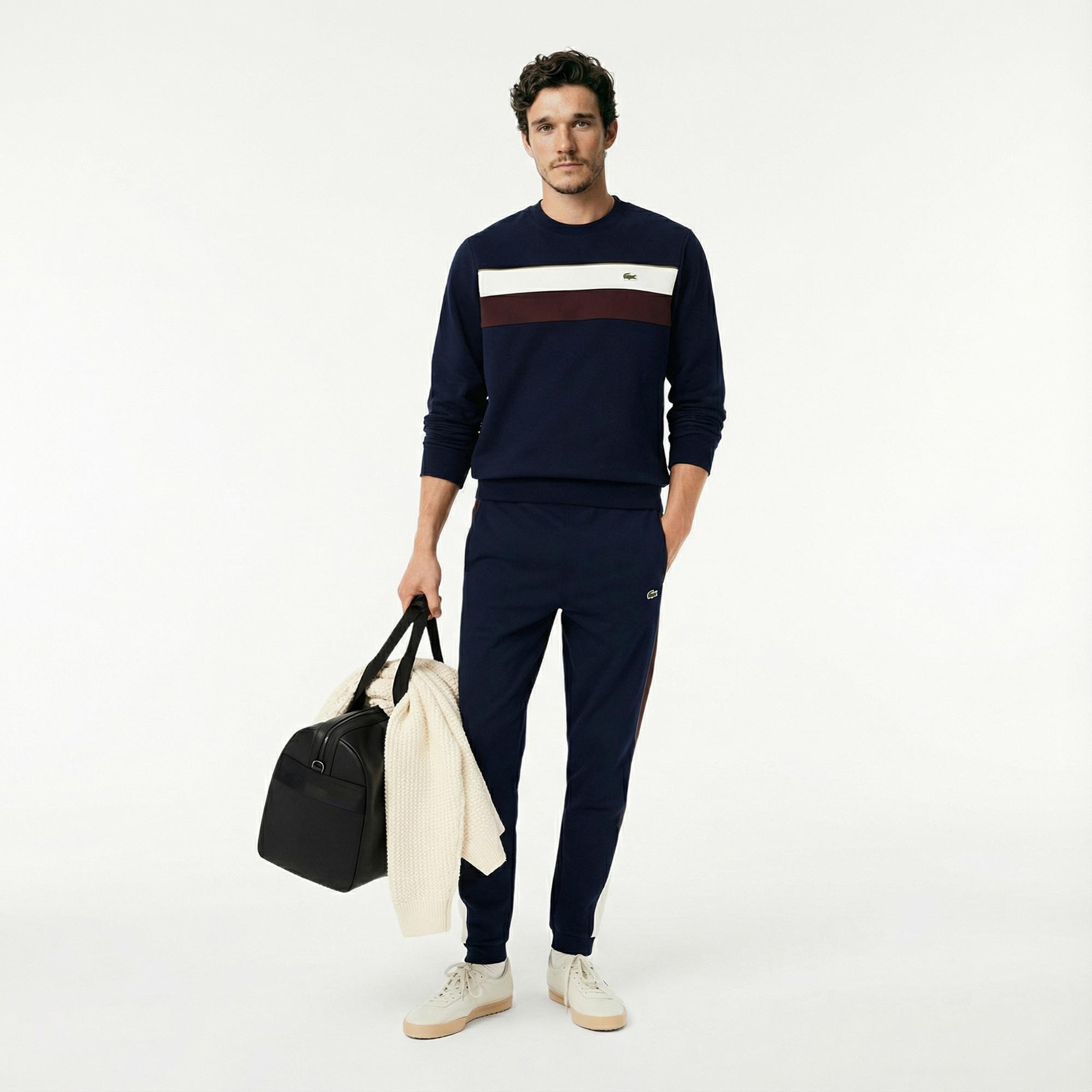 Lacoste Erkek Tapered Fit Renk Bloklu Lacivert Eşofman Altı