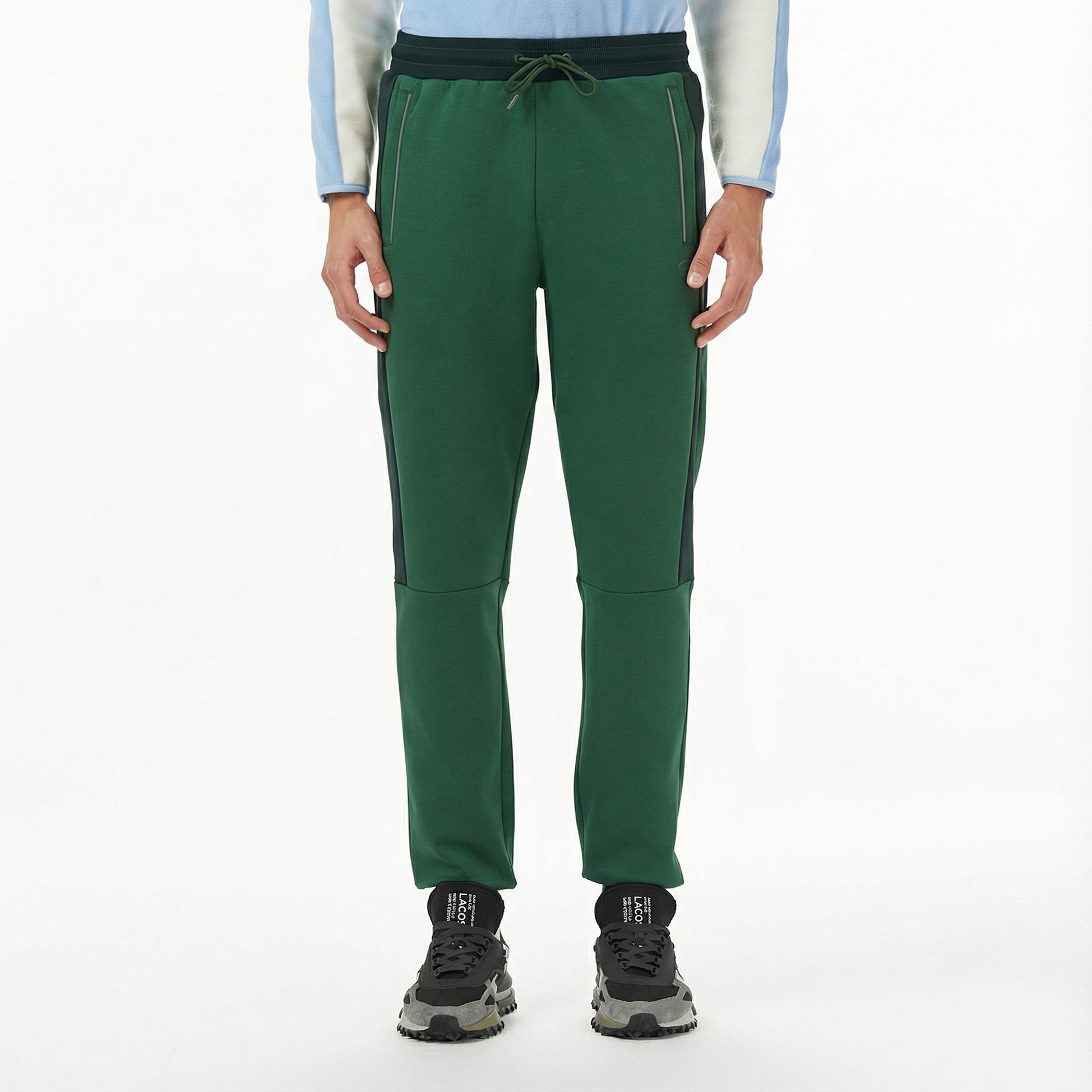 Lacoste Erkek Slim Fit Renk Bloklu Yeşil Eşofman Altı