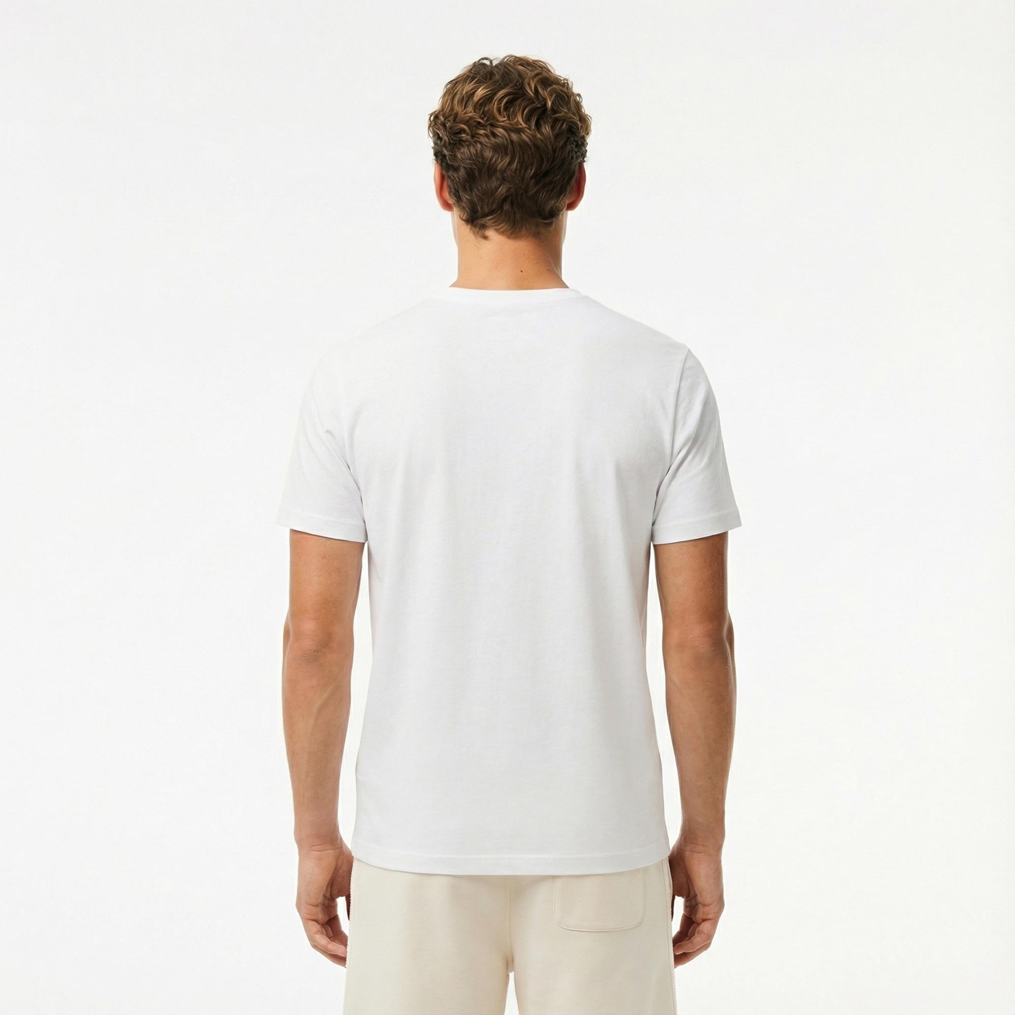 Lacoste Erkek Regular Fit Bisiklet Yaka Beyaz T-Shirt