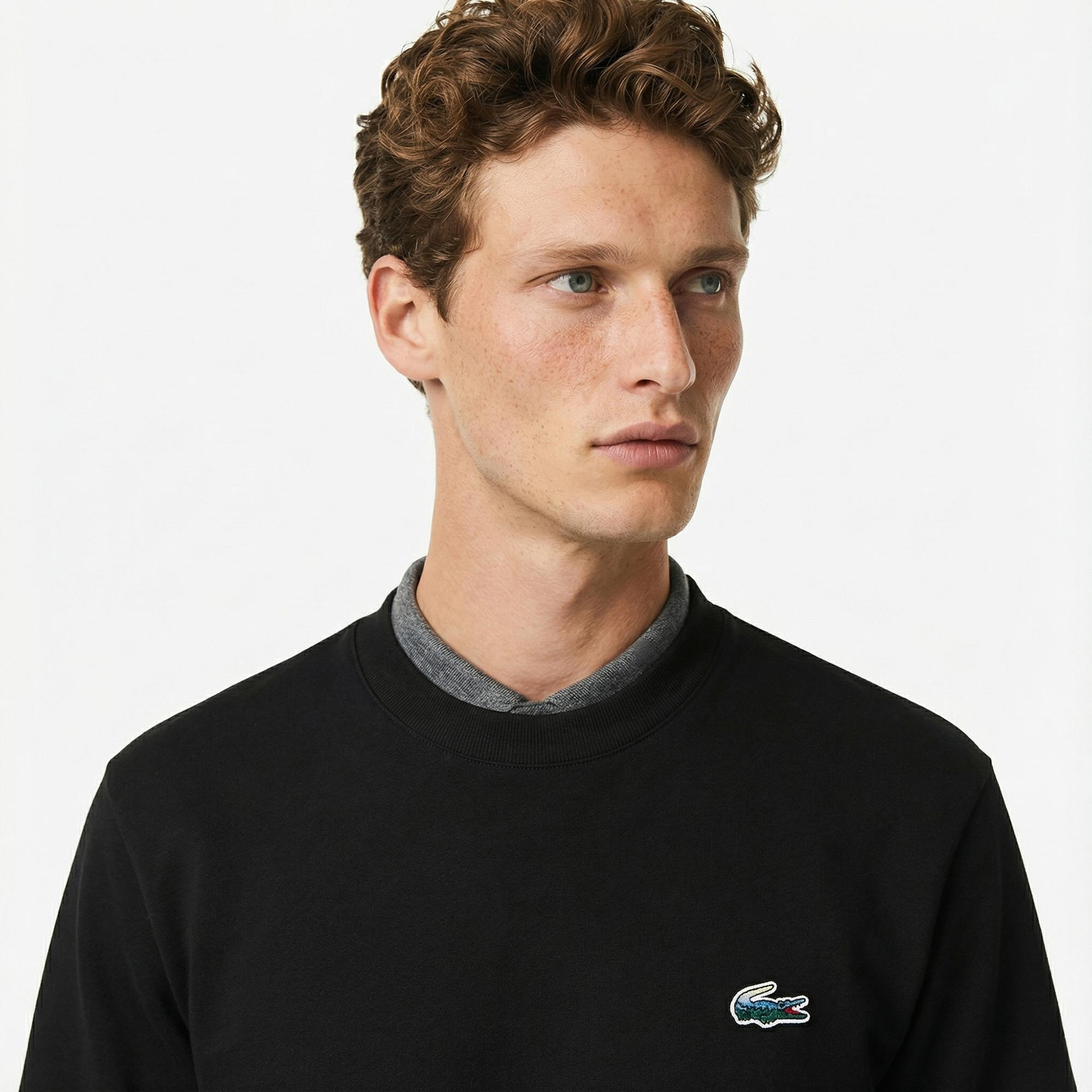 Lacoste Erkek Classic Fit Bisiklet Yaka Siyah T-Shirt