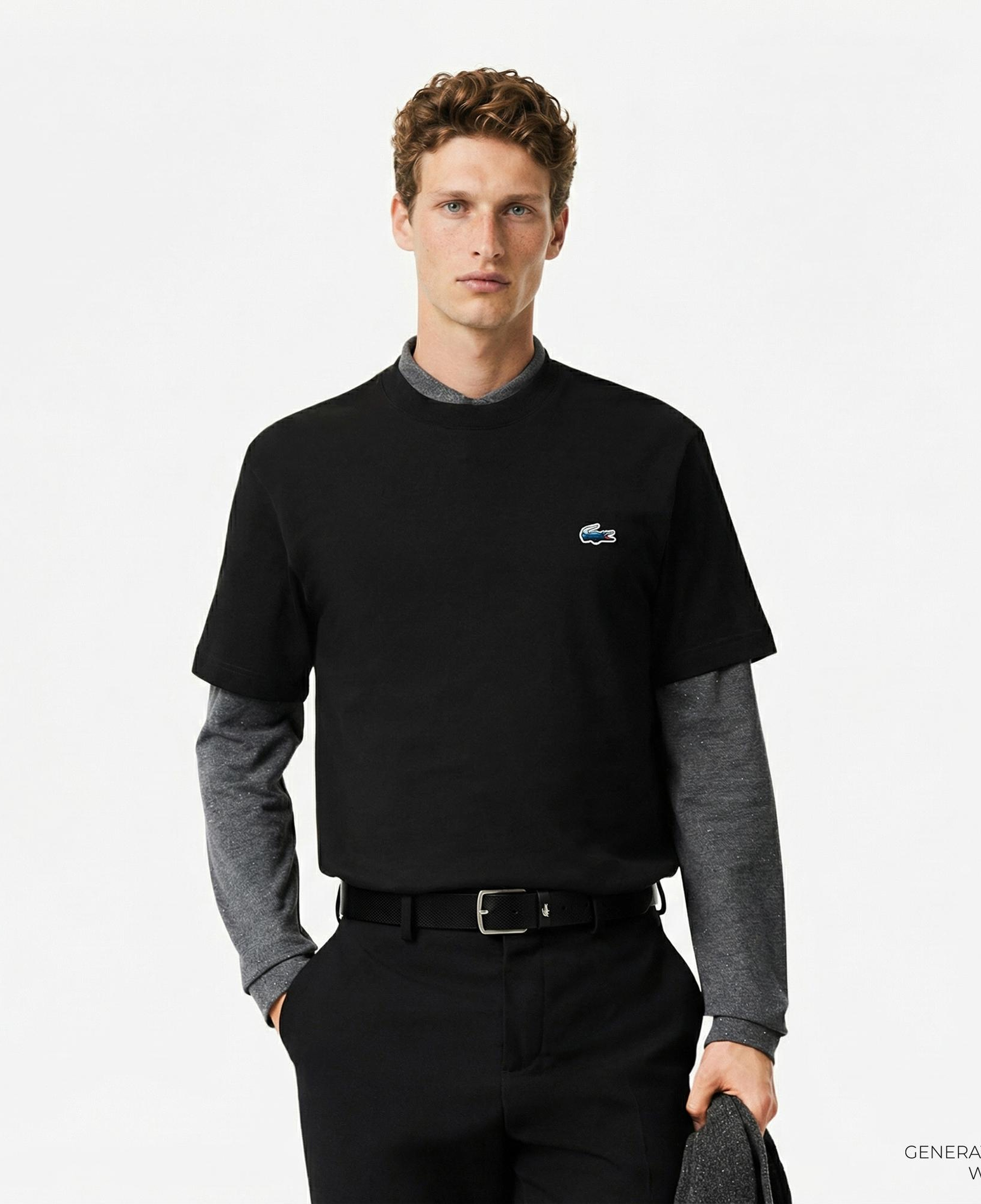 Lacoste Erkek Classic Fit Bisiklet Yaka Siyah T-Shirt