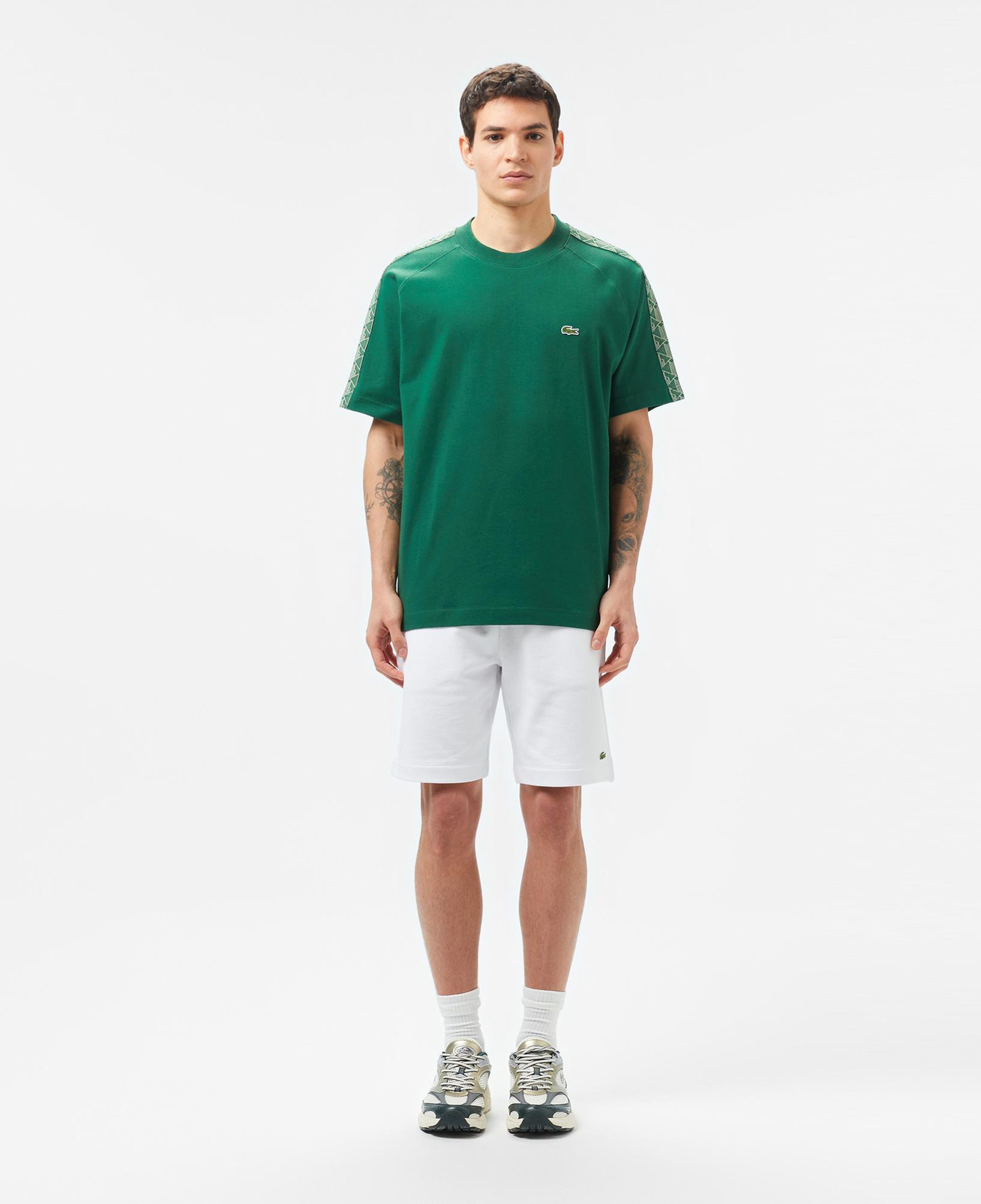 Lacoste Erkek Oversize Fit Bisiklet Yaka Baskılı Koyu Yeşil T-Shirt