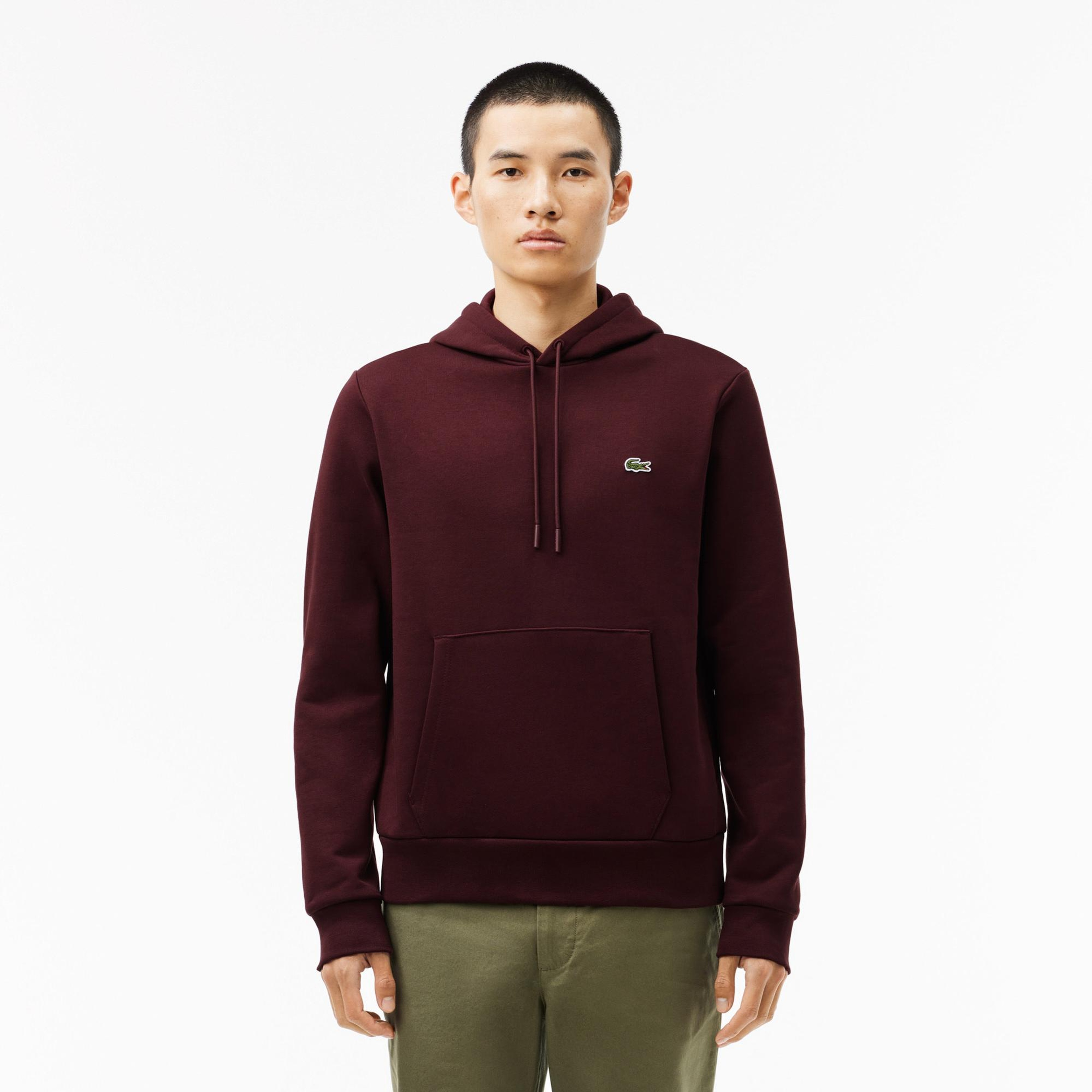 Lacoste Erkek Classic Fit Kapüşonlu Bordo Sweatshirt