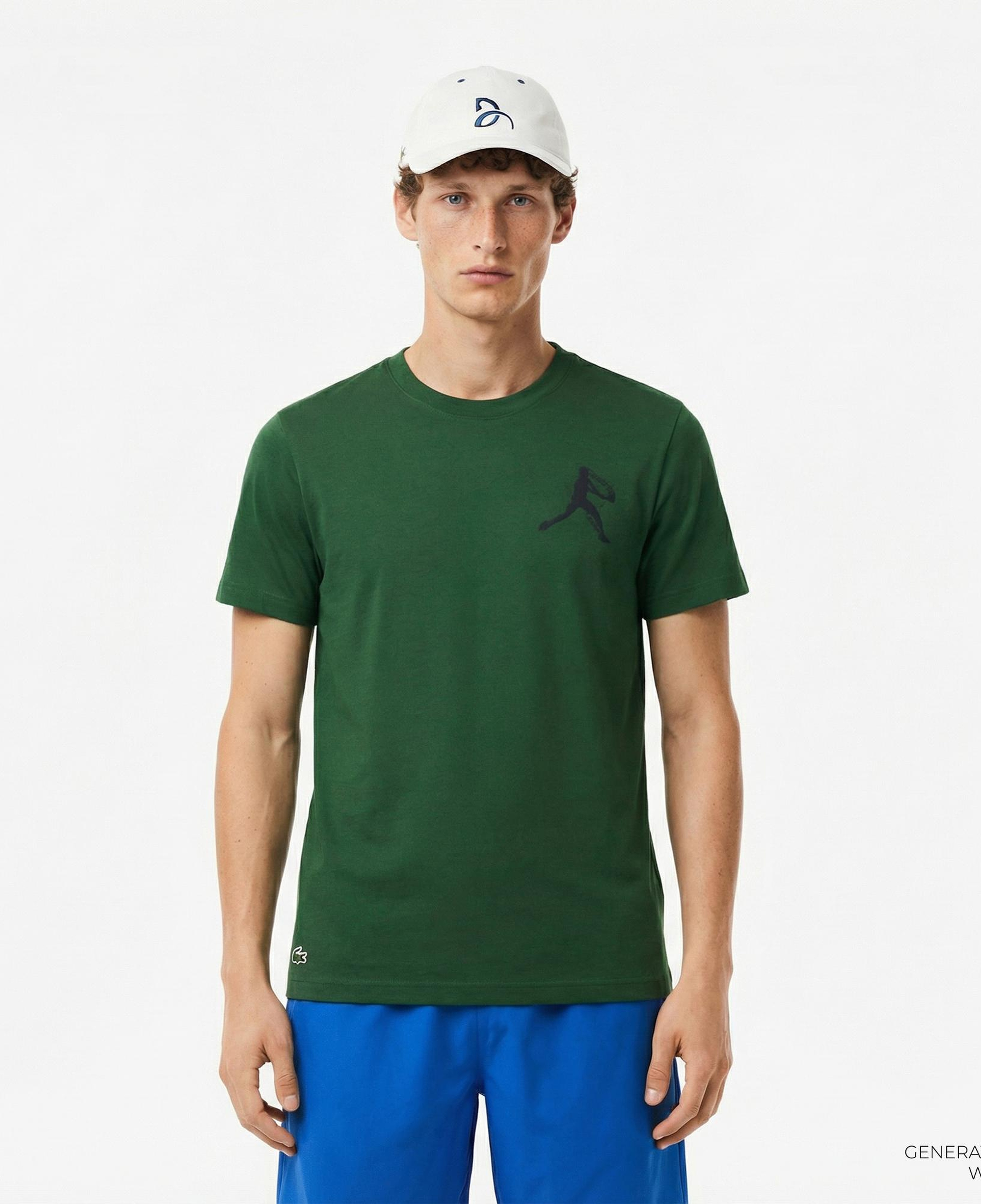 Lacoste Sport X Novak Djokovic Erkek Regular Fit Bisiklet Yaka Yeşil T-Shirt