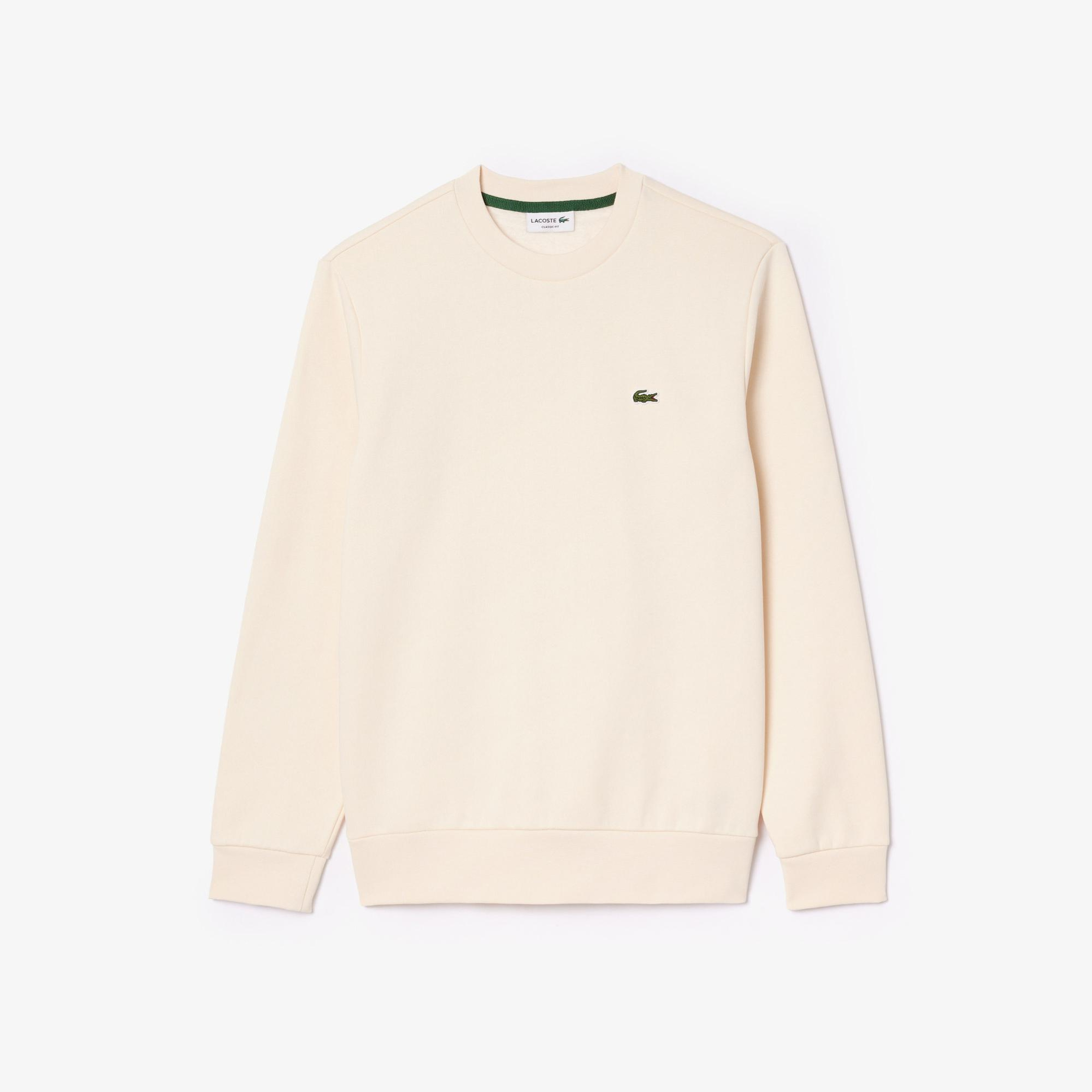 Lacoste Erkek Classic Fit Bisiklet Yaka Krem Sweatshirt