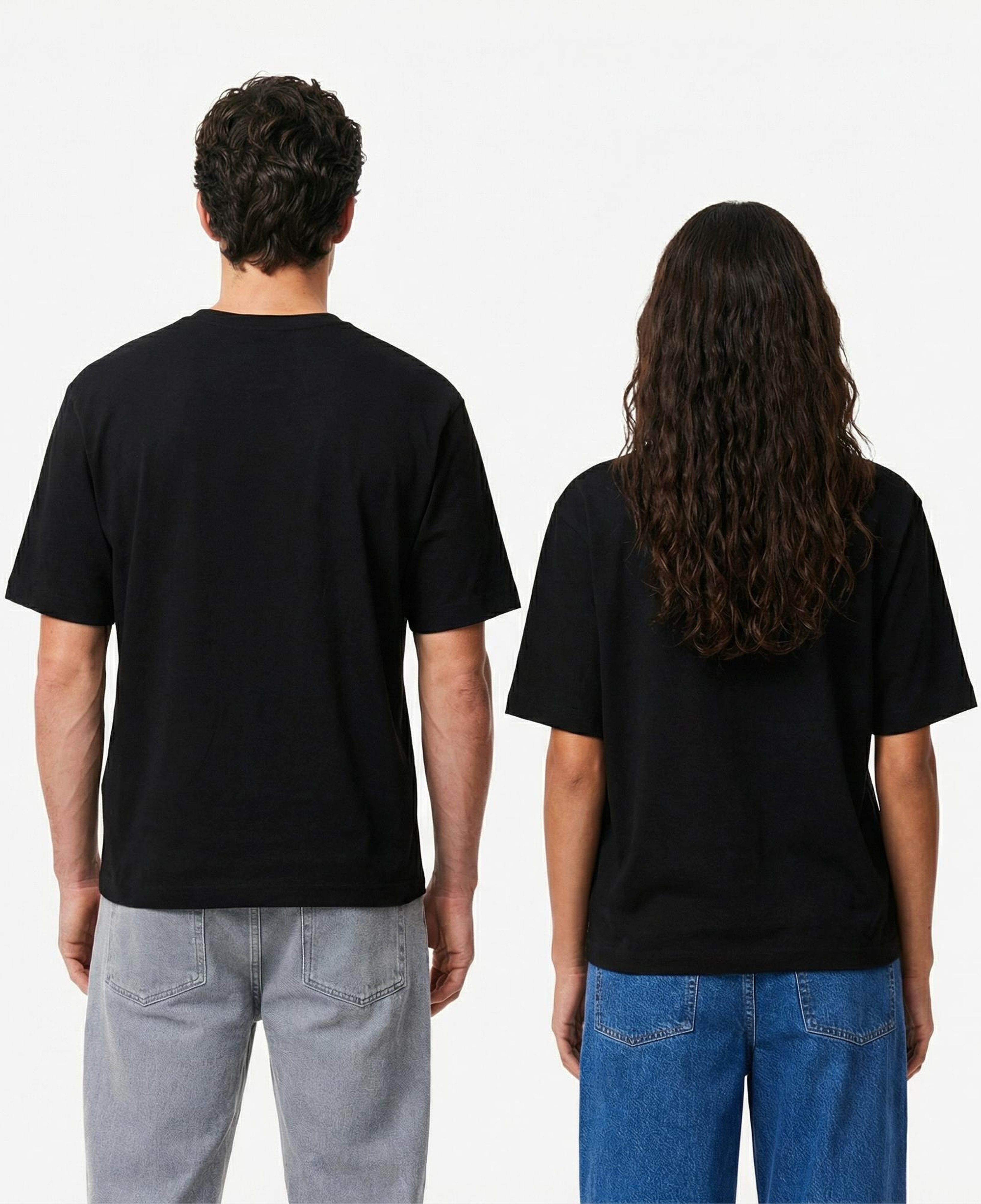 Lacoste Unisex Loose Fit Bisiklet Yaka Siyah T-Shirt