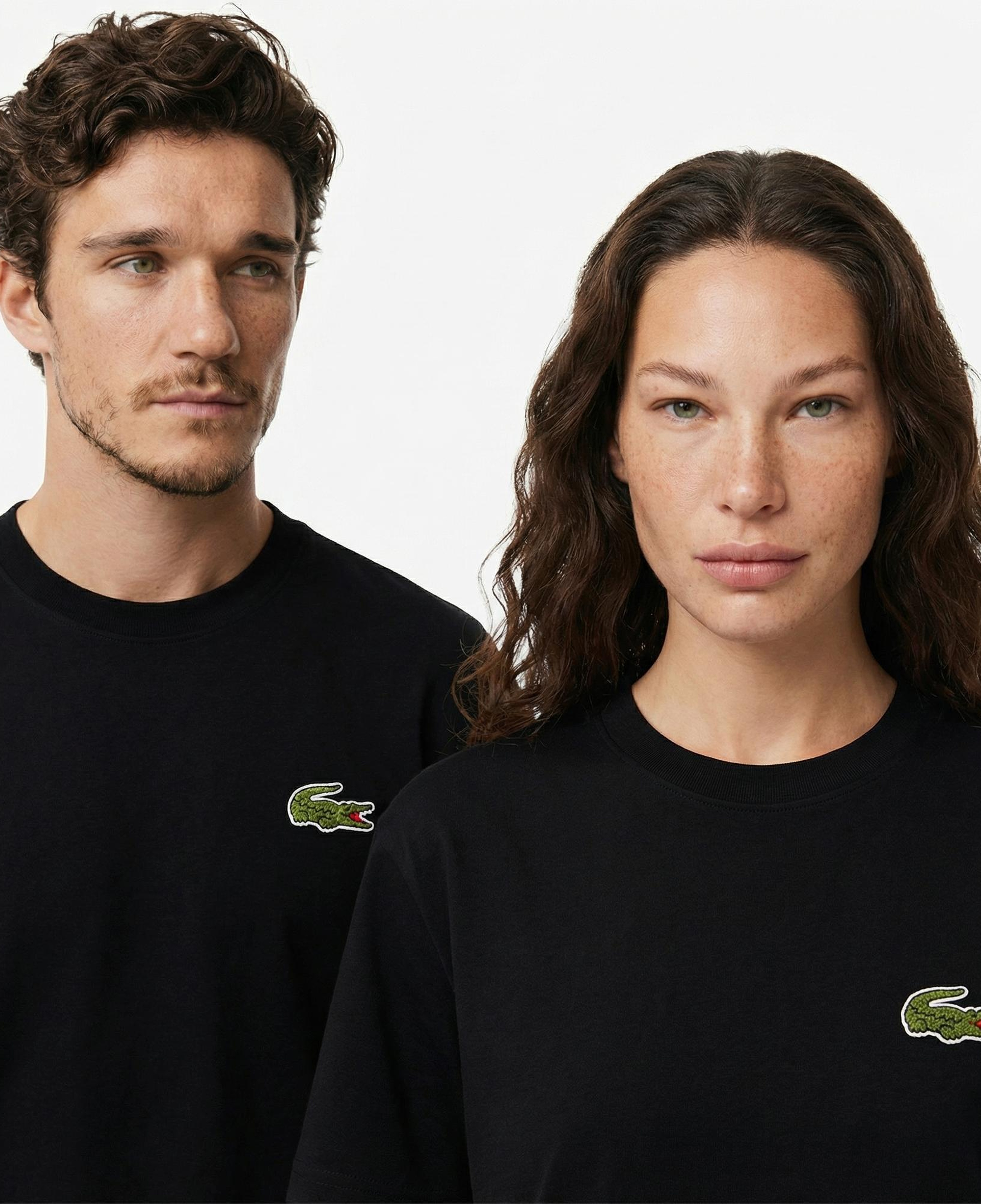 Lacoste Unisex Loose Fit Bisiklet Yaka Siyah T-Shirt