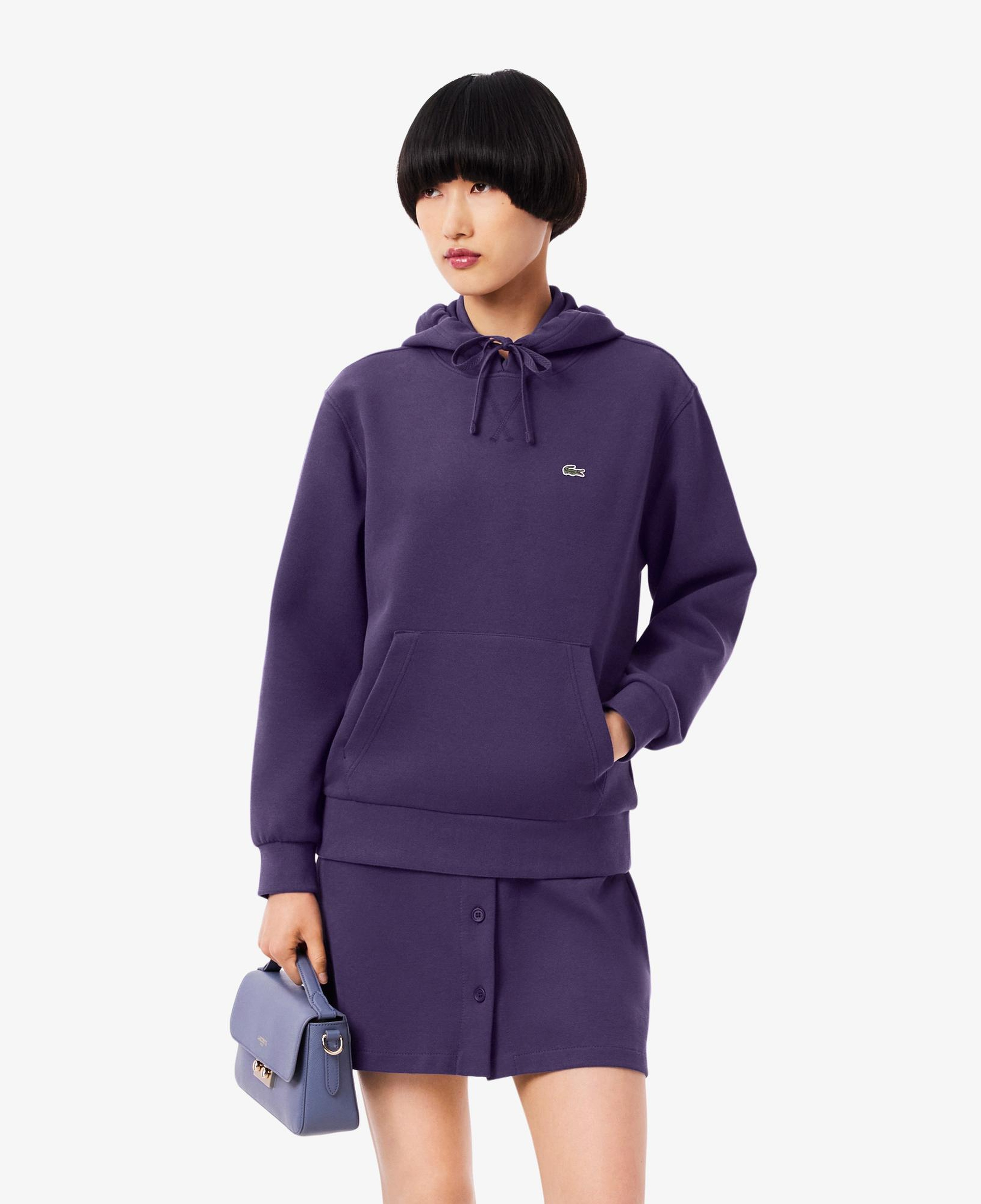 Lacoste Kadın Relaxed Fit Kapüşonlu Mor Sweatshirt