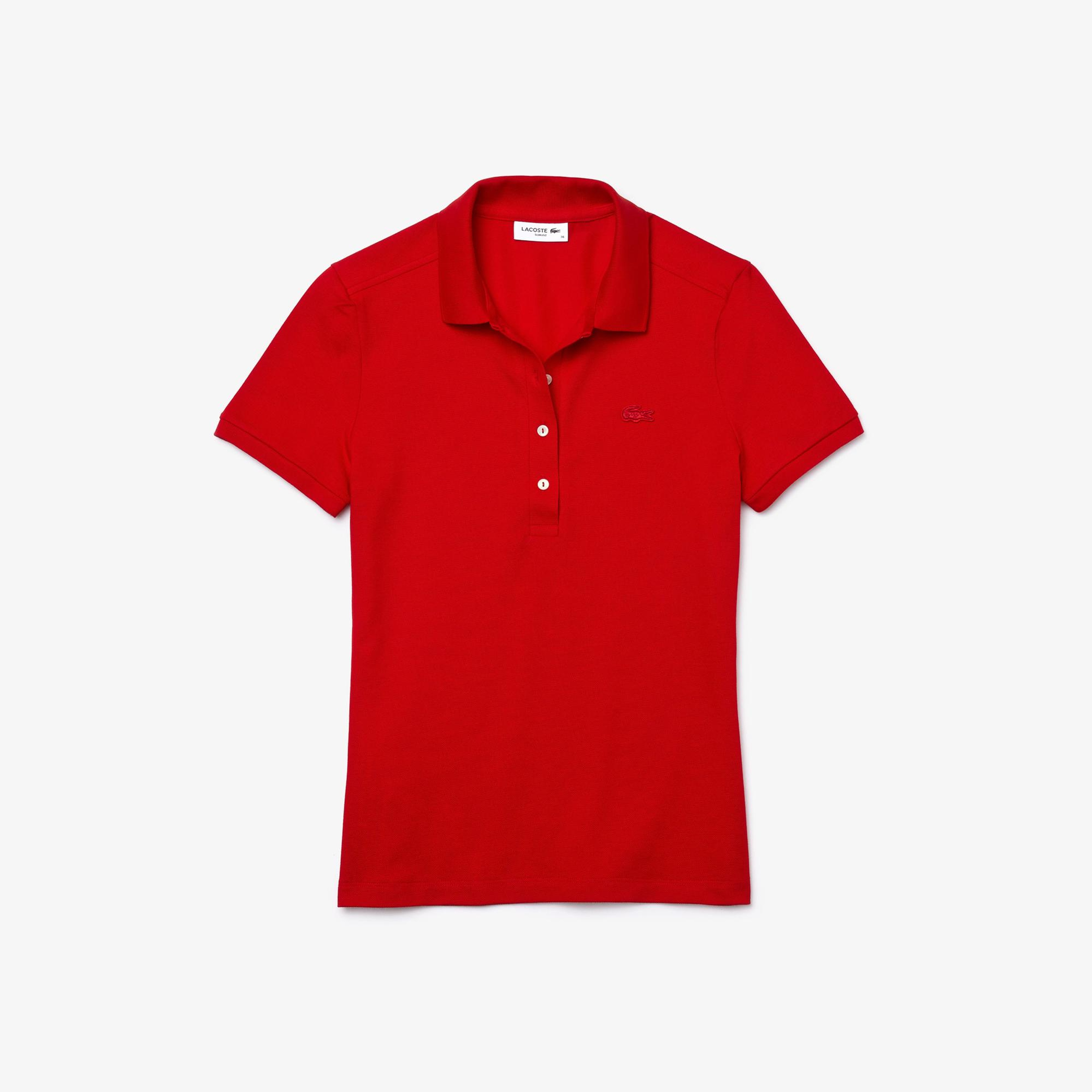 Lacoste L.12.D Kadın Slim Fit Kırmızı Polo