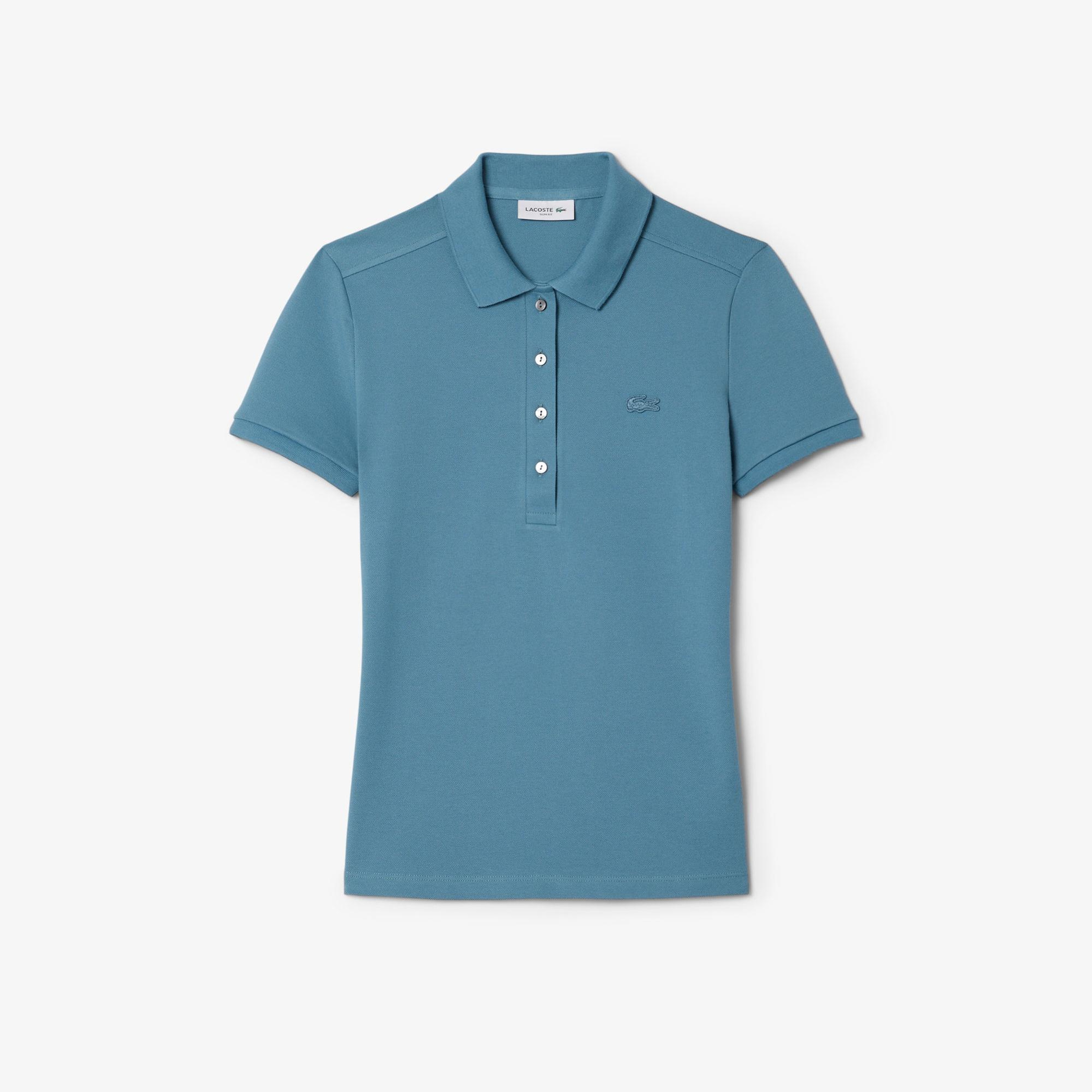 Lacoste L.12.D Kadın Slim Fit Mavi Polo