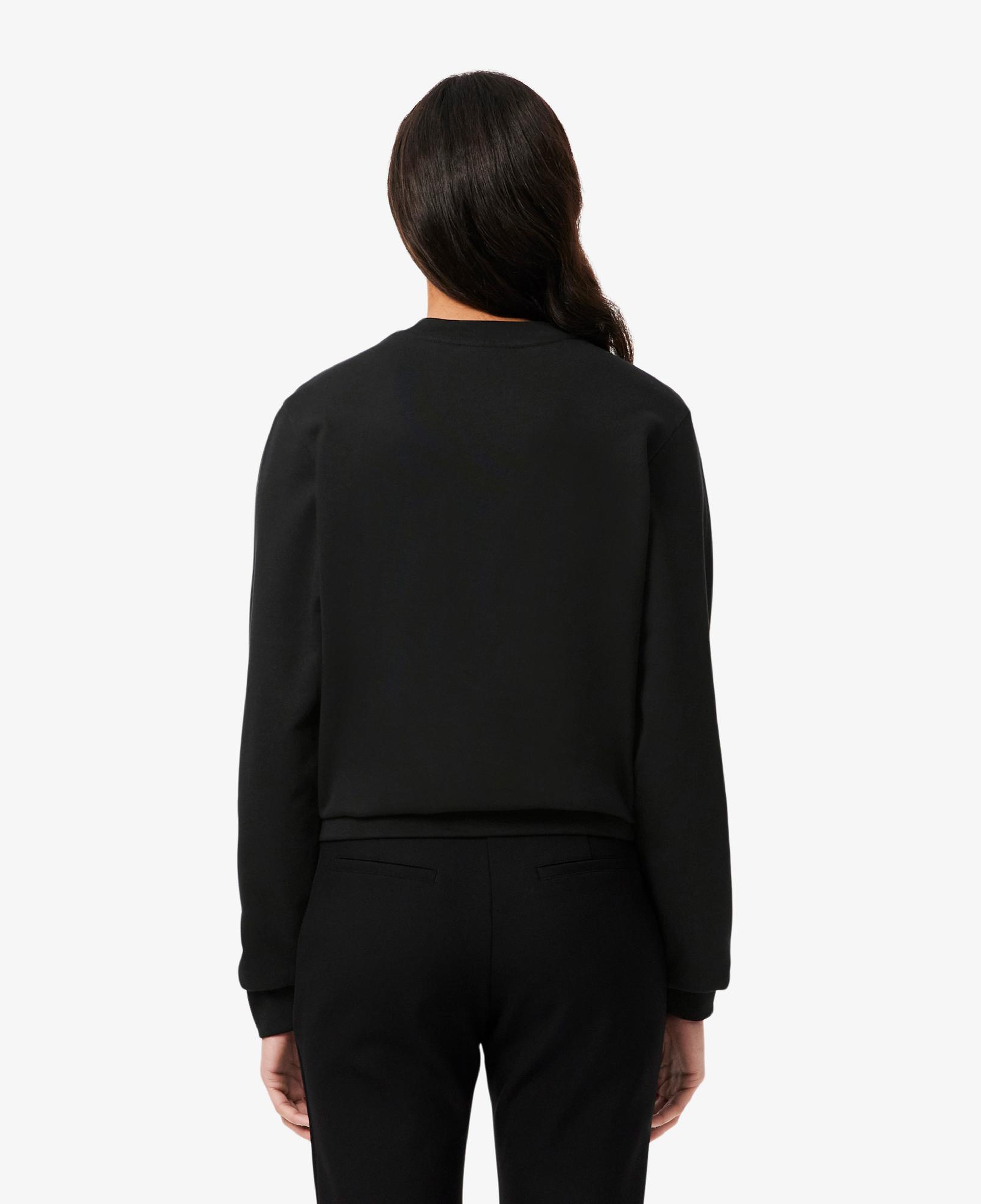 Lacoste Kadın Relaxed Fit Bisiklet Yaka Siyah Sweatshirt