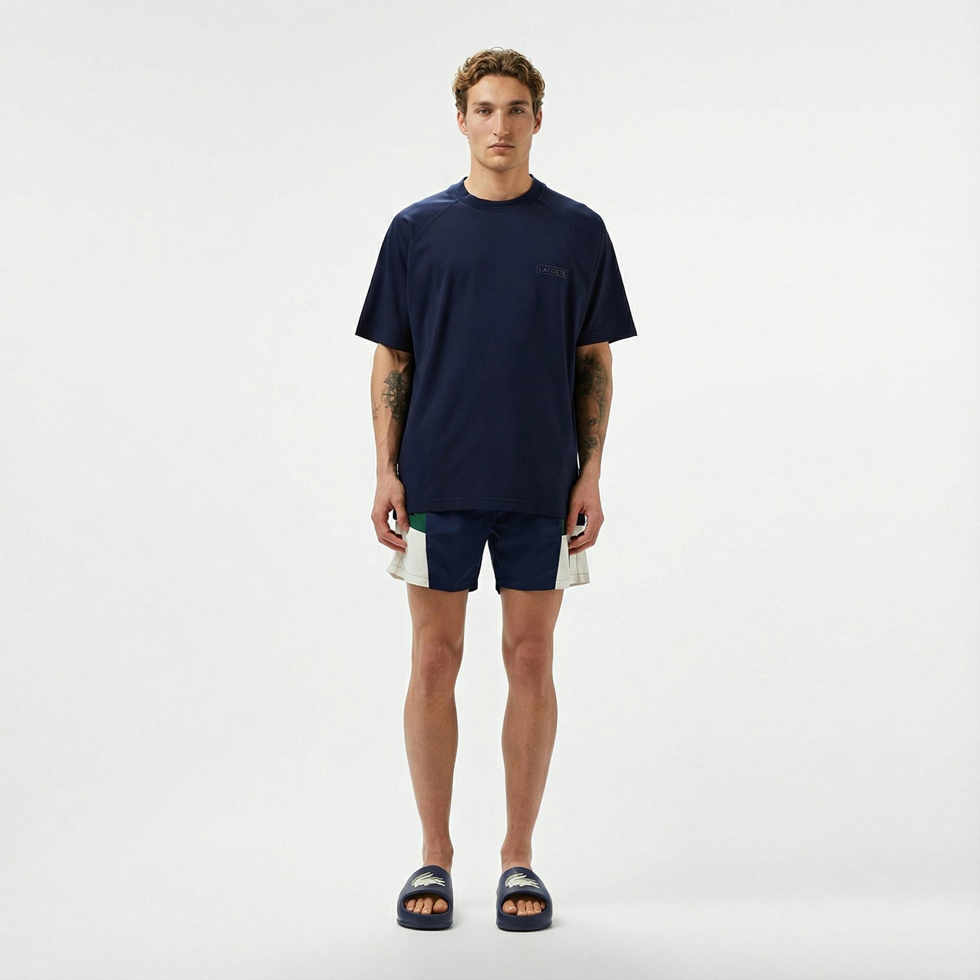 Lacoste Erkek Oversize Fit Bisiklet Yaka Lacivert T-Shirt