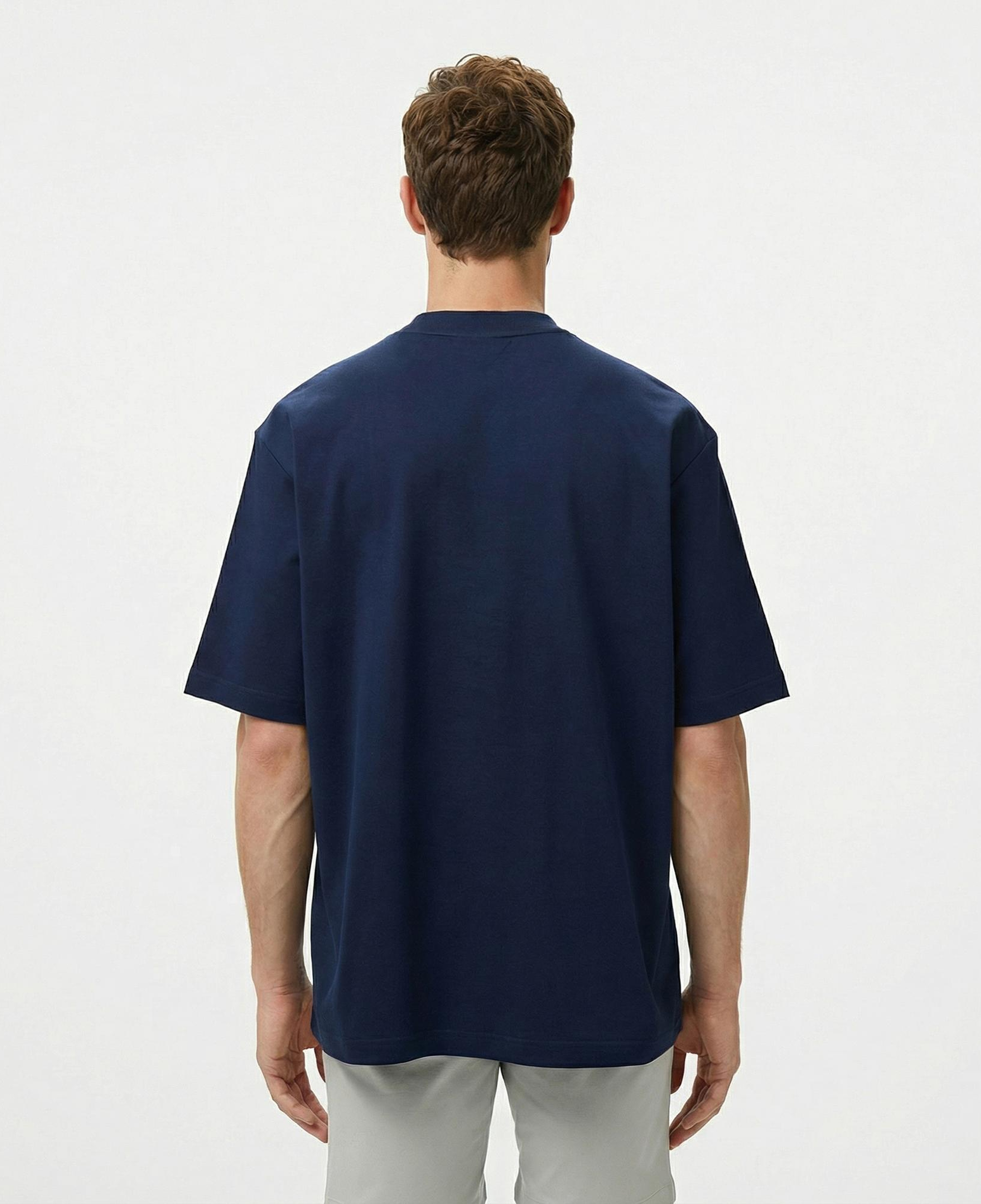 Lacoste Erkek Bisiklet Yaka Baskılı Lacivert T-Shirt
