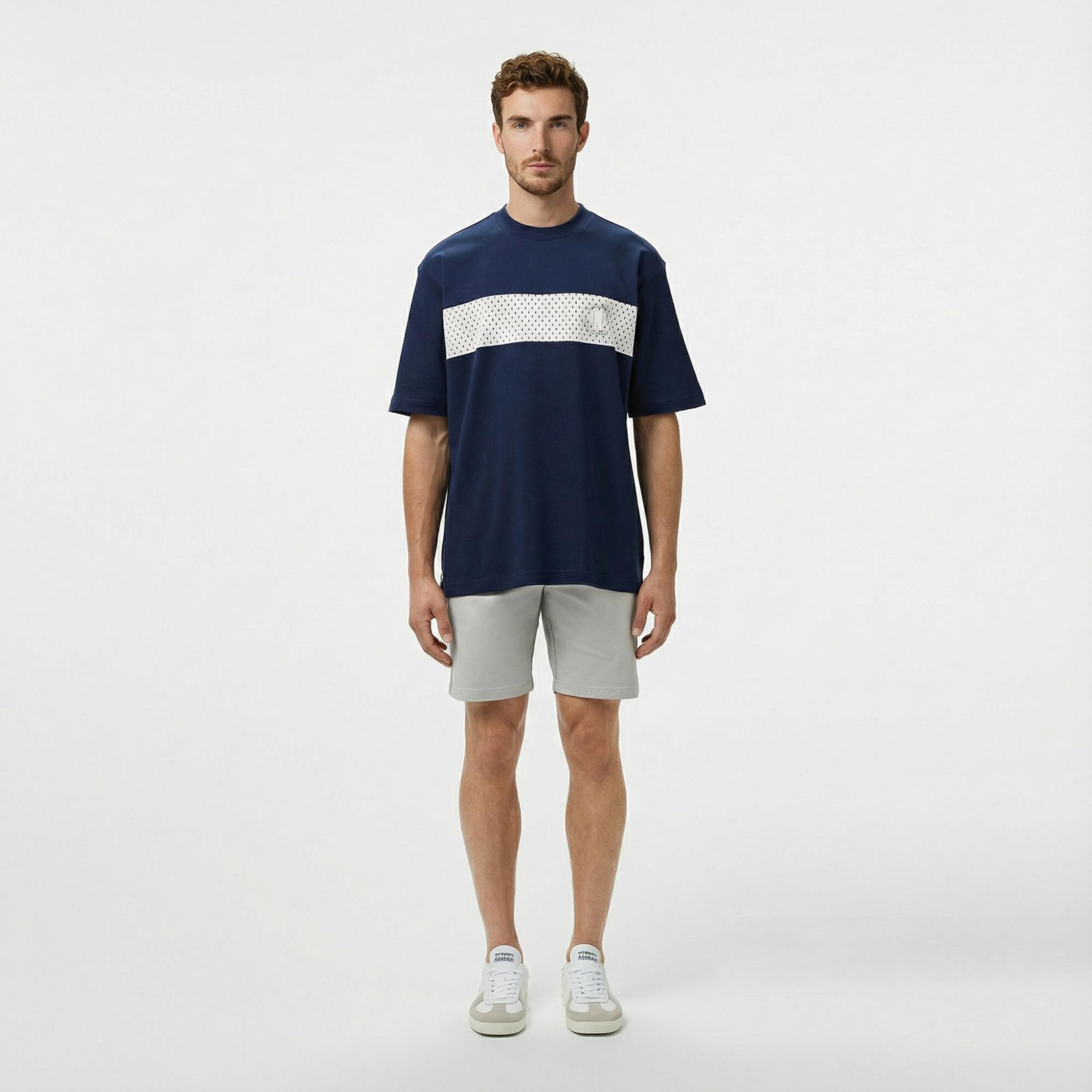 Lacoste Erkek Bisiklet Yaka Baskılı Lacivert T-Shirt