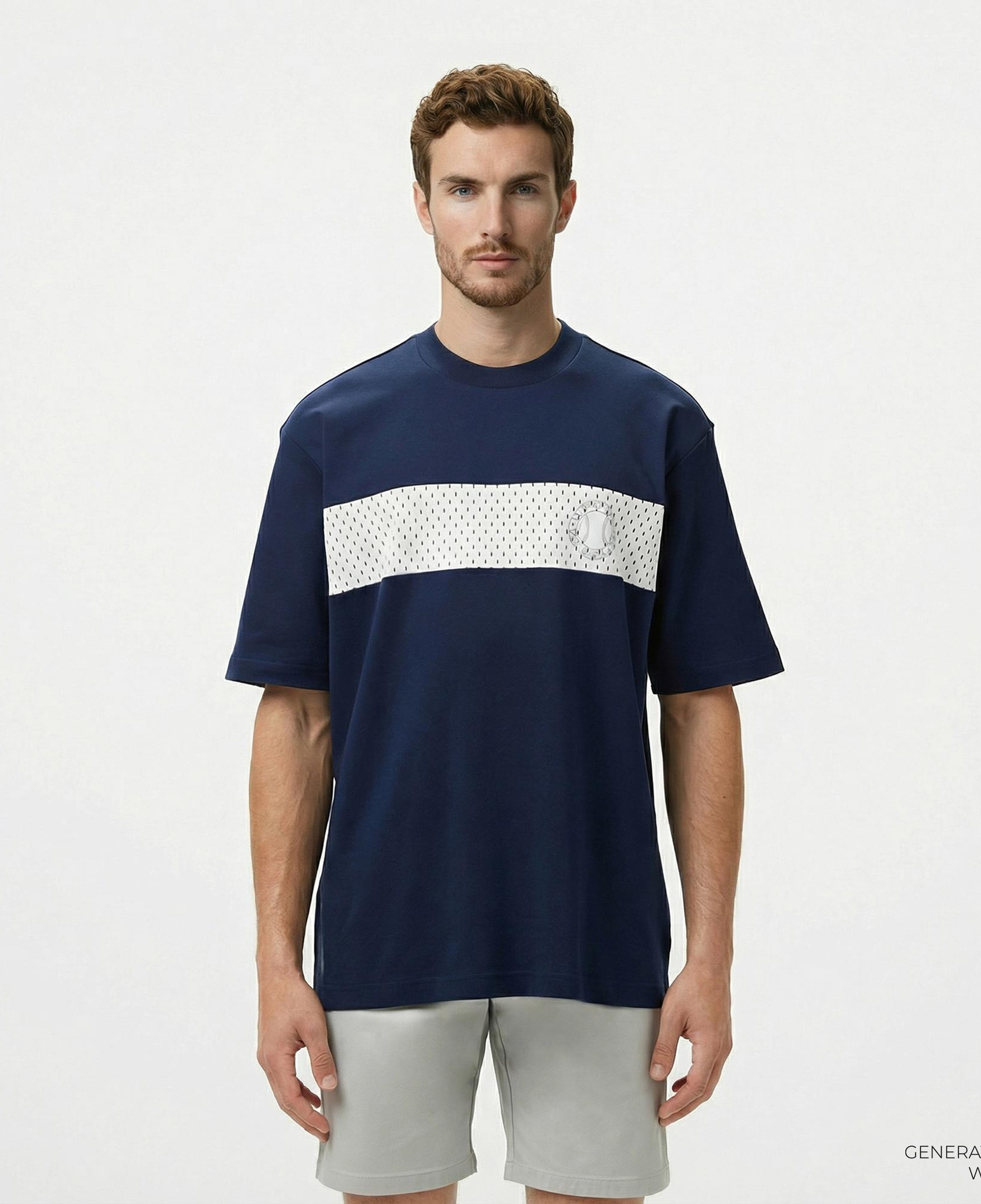 Lacoste Erkek Bisiklet Yaka Baskılı Lacivert T-Shirt