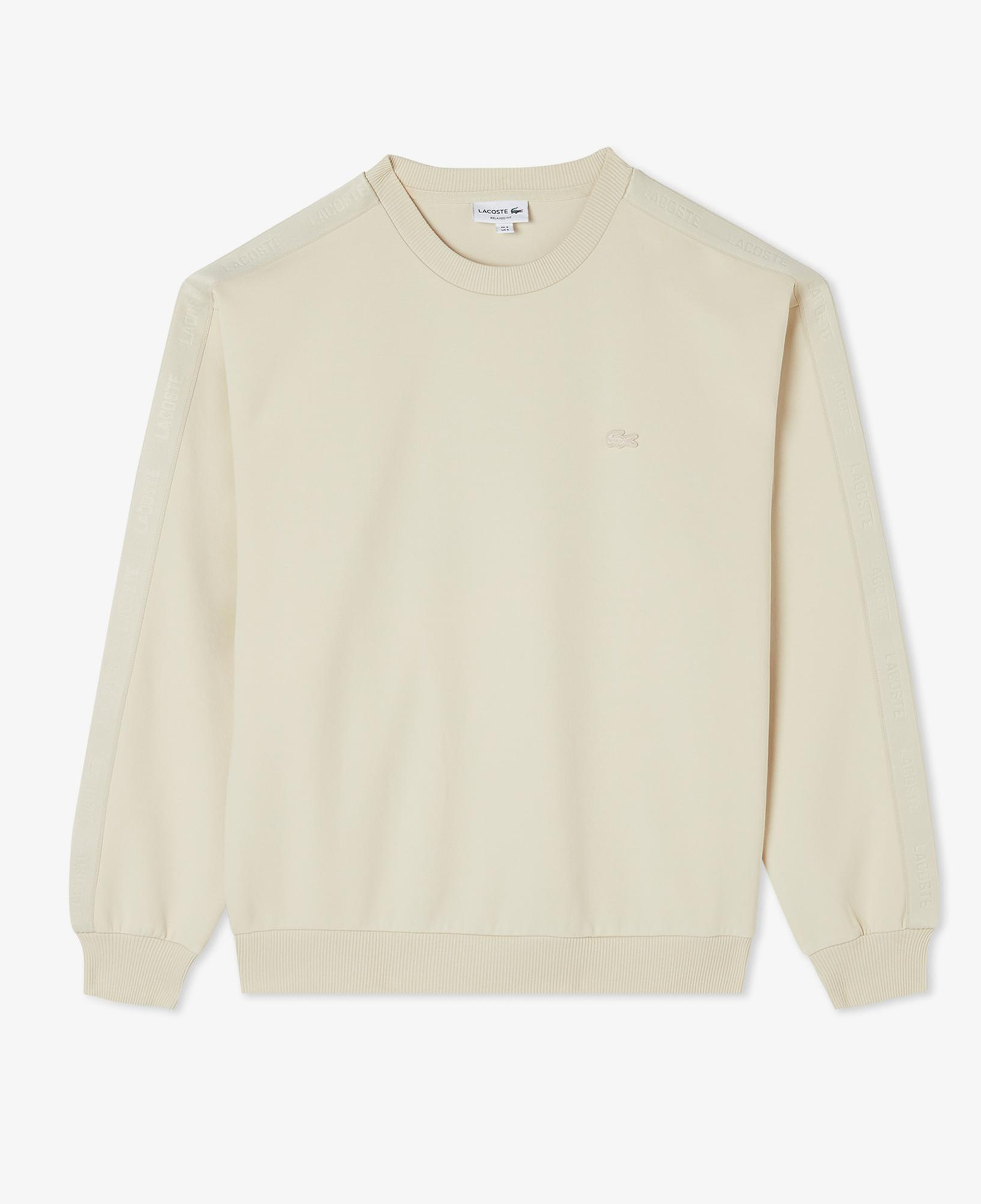Lacoste Erkek Relaxed Fit Bisiklet Yaka Açık Krem Sweatshirt