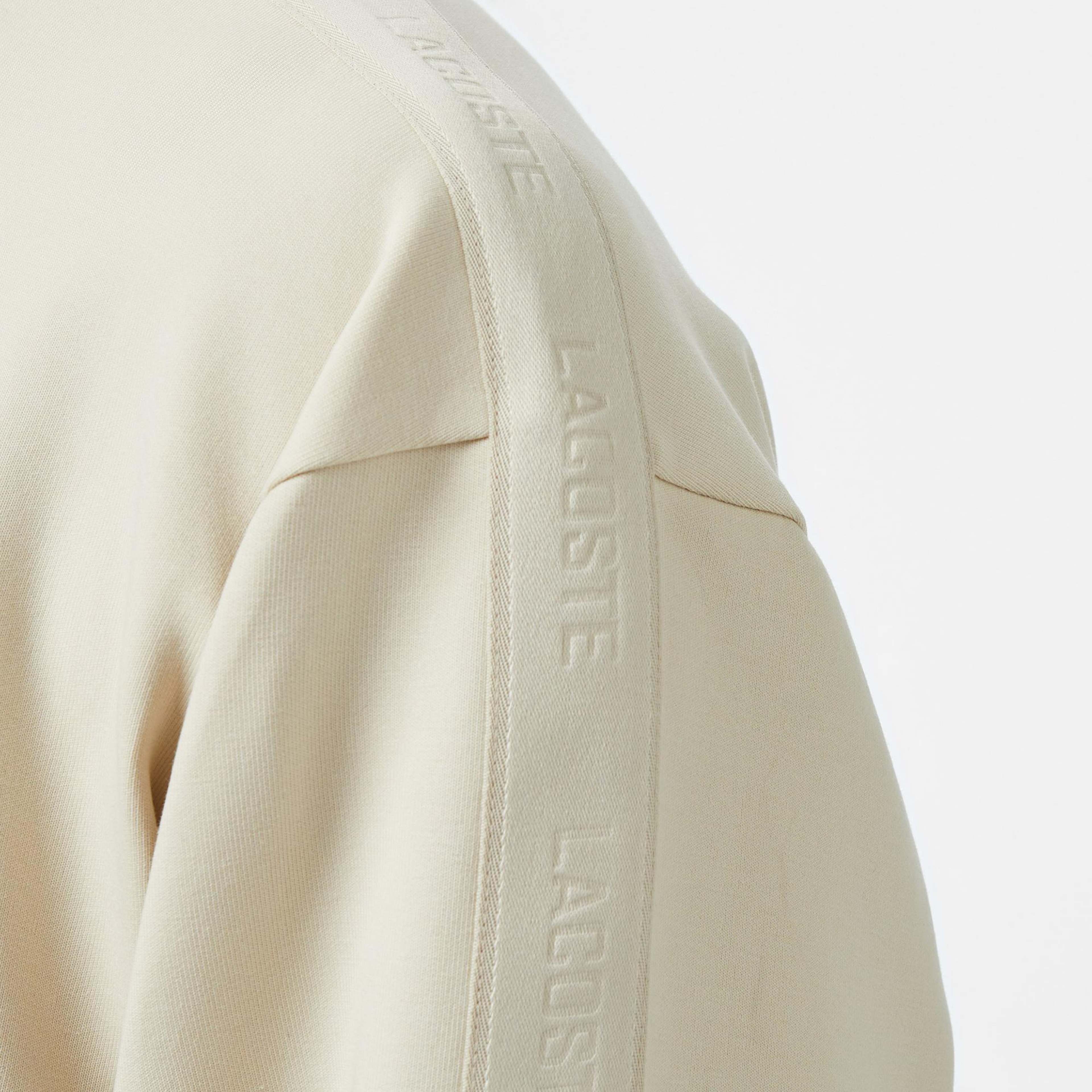 Lacoste Erkek Relaxed Fit Bisiklet Yaka Açık Krem Sweatshirt