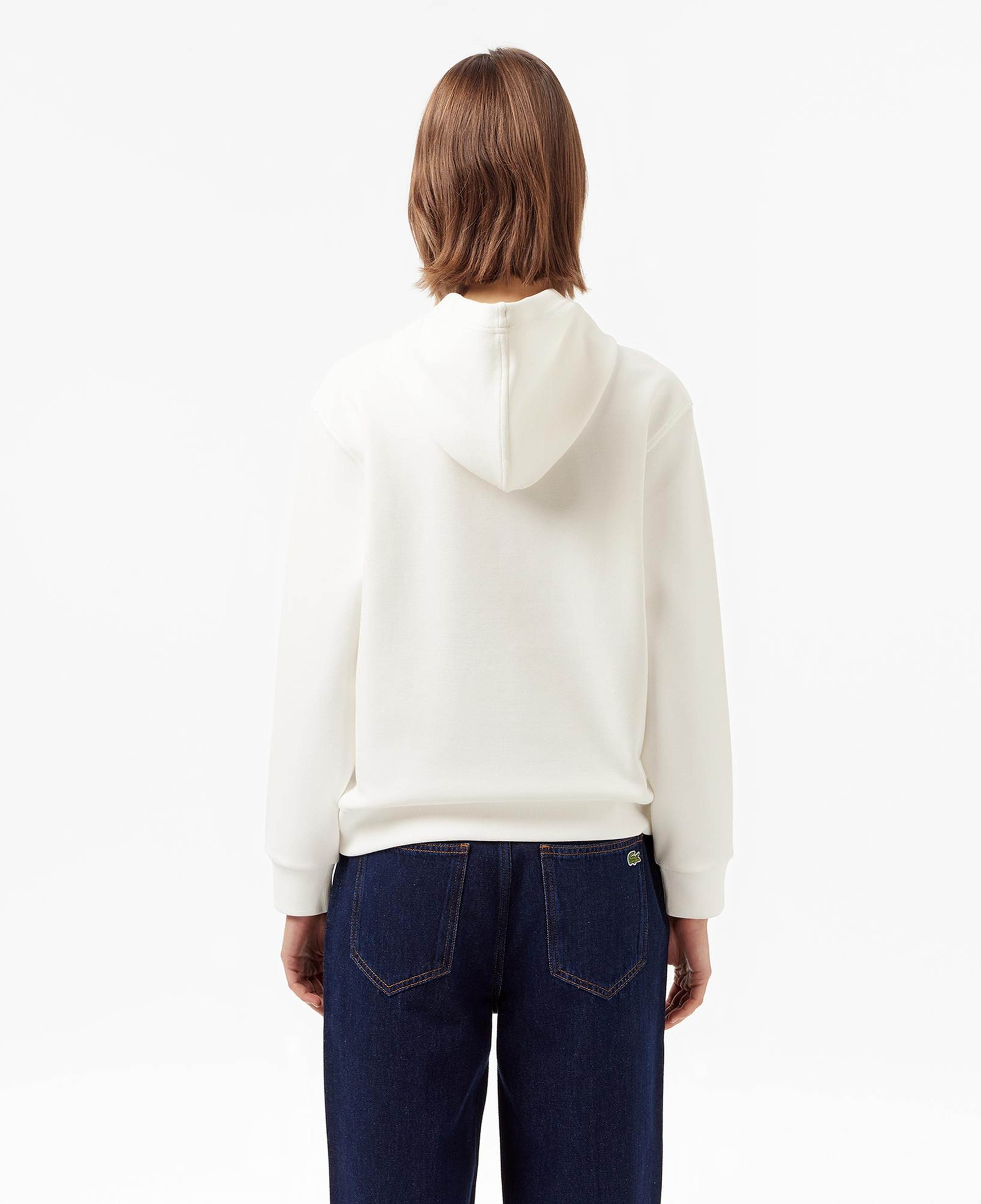 Lacoste Kadın Relaxed Fit Kapüşonlu Beyaz Sweatshirt