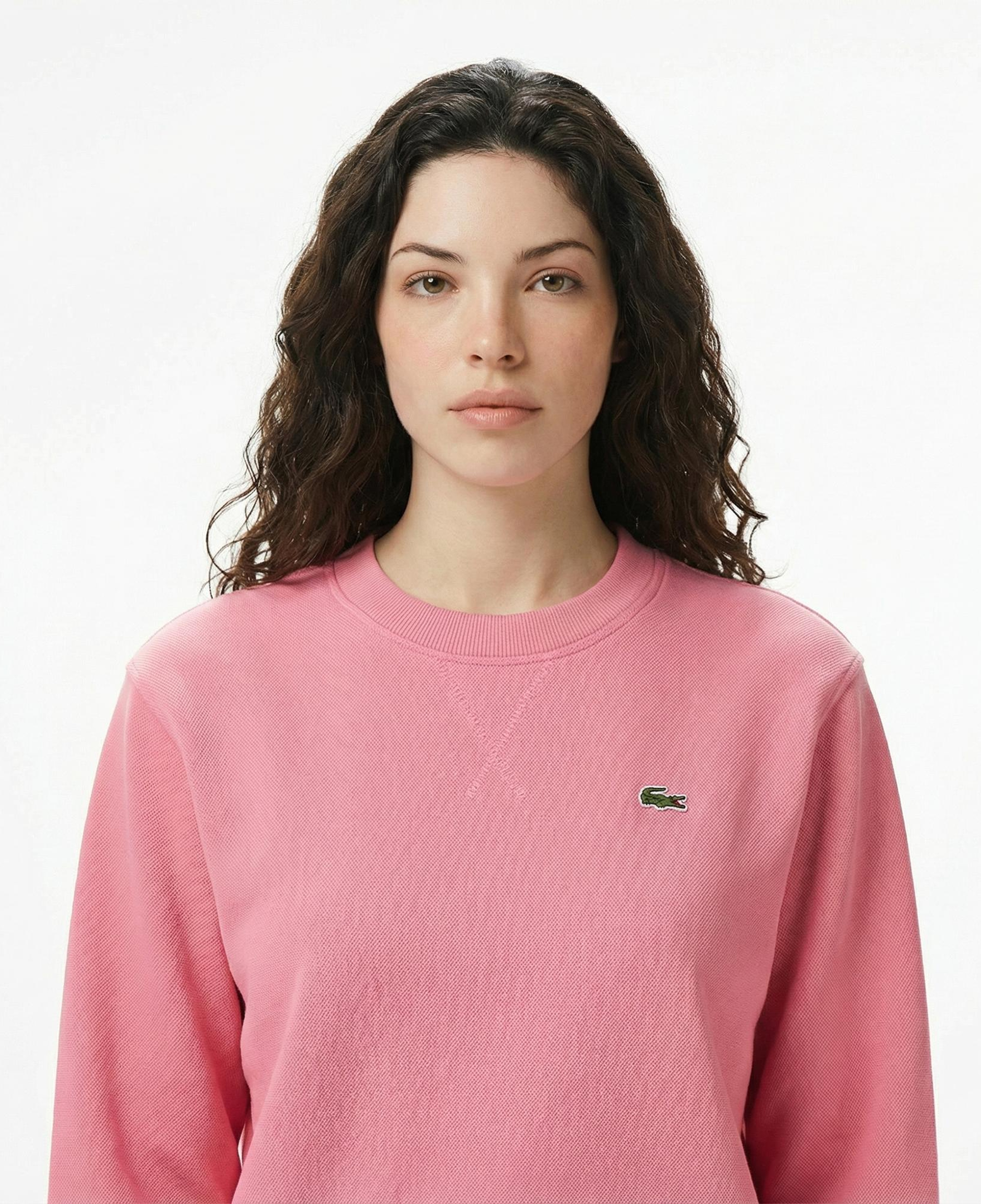 Lacoste Kadın Relaxed Fit Bisiklet Yaka Pembe Sweatshirt