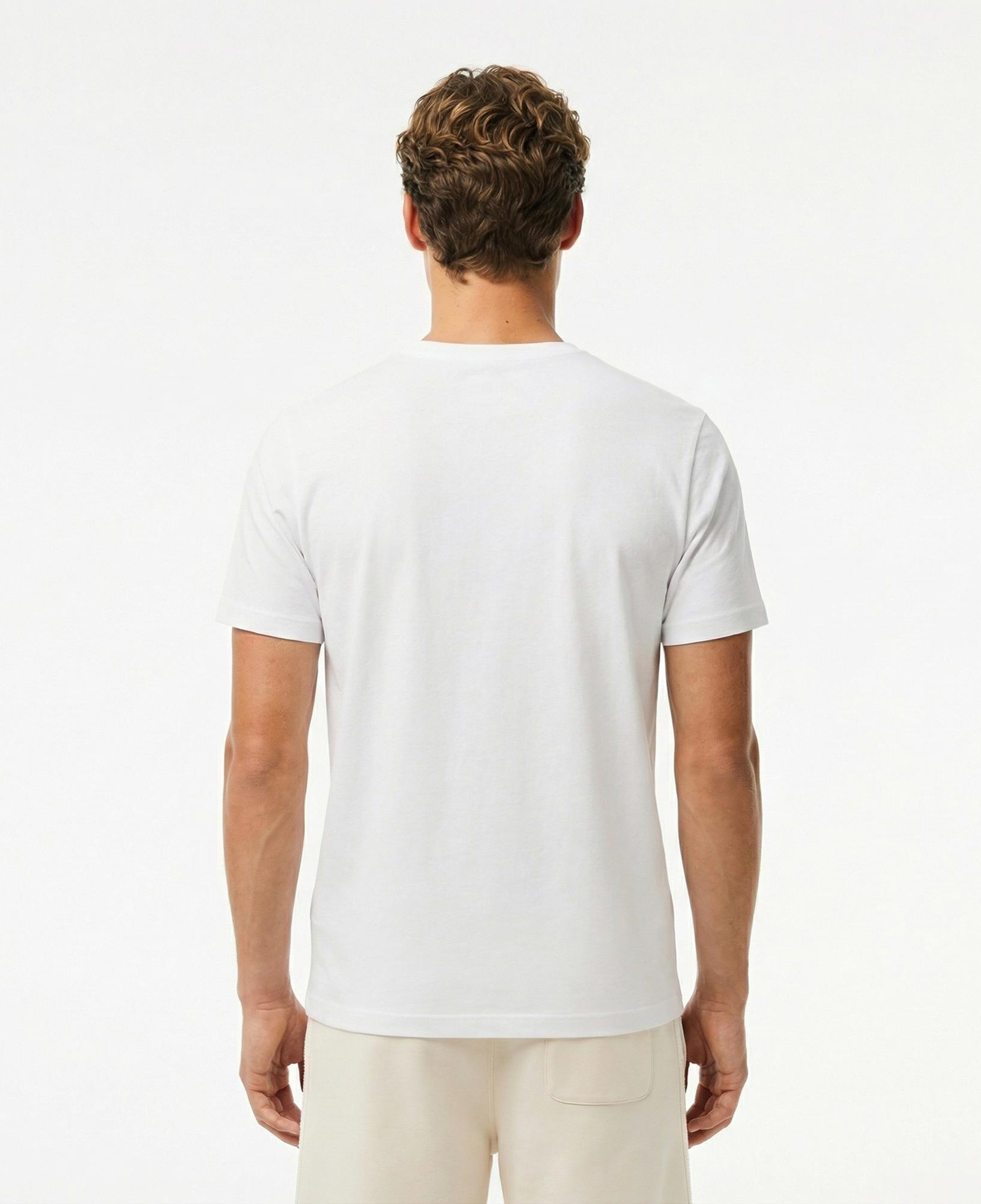 Lacoste Erkek Regular Fit Bisiklet Yaka Beyaz T-Shirt