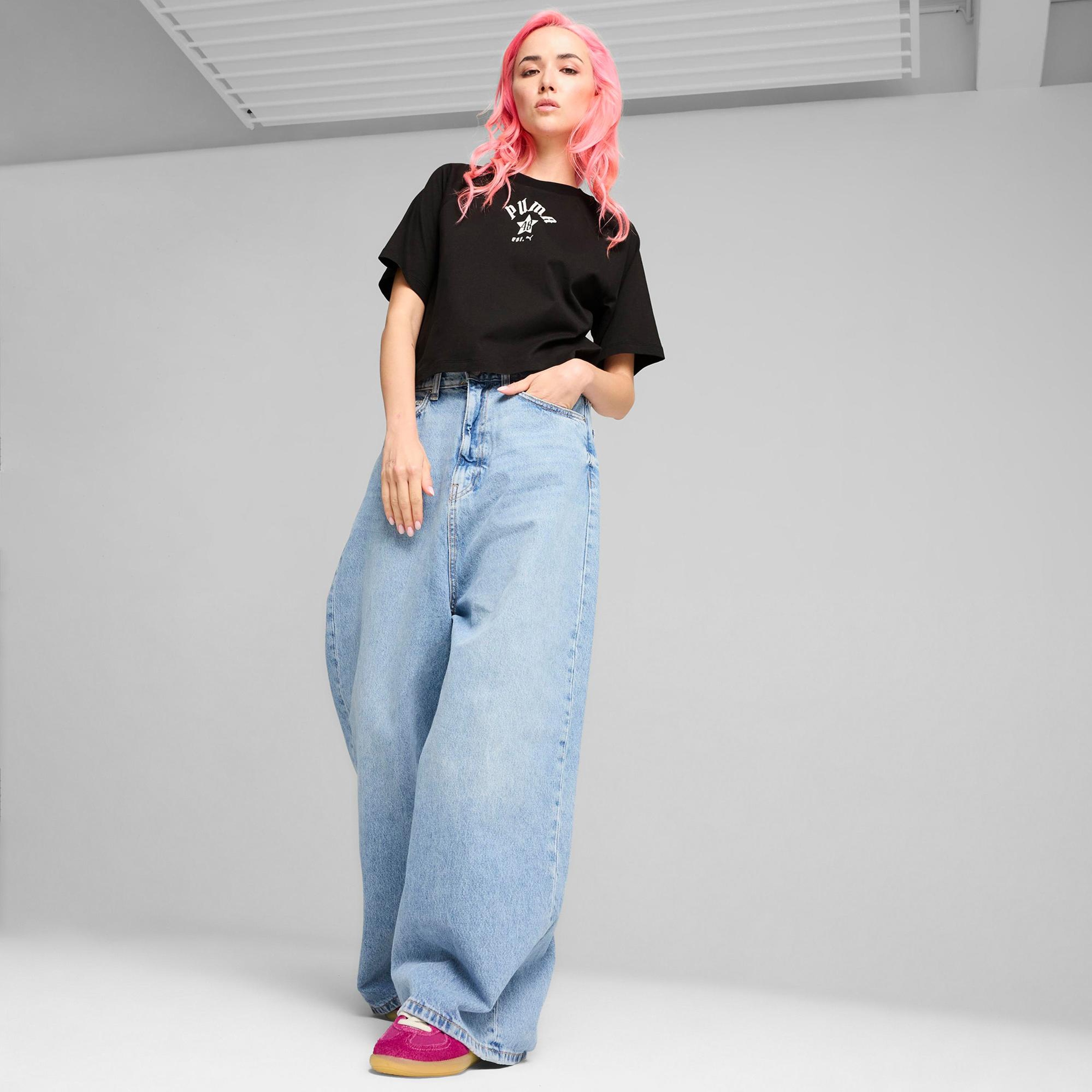 Puma Classics Relaxed Kadın Siyah T-Shirt